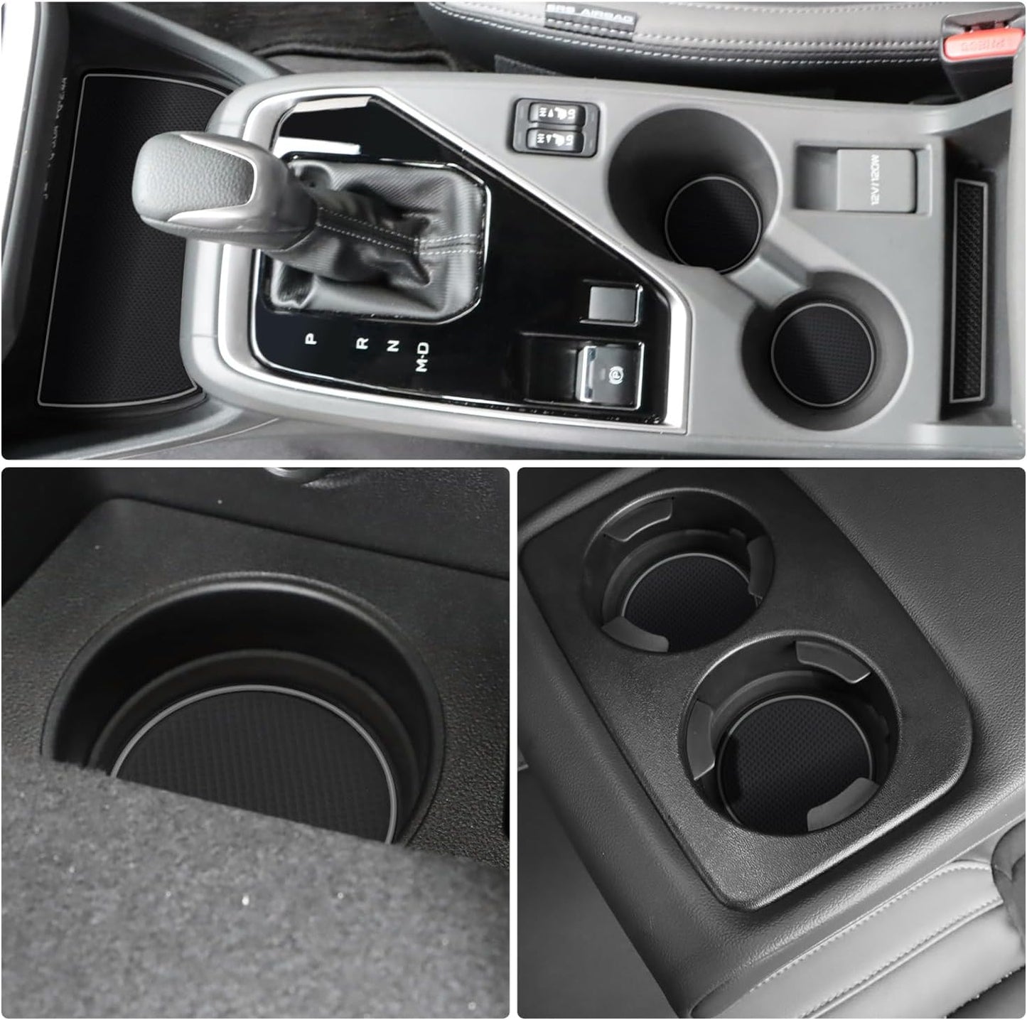 Auovo Cup Holder Inserts Liners Compatible with Subaru Crosstrek 2024 2025 Impreza Accessories Car Custom Center Console Door Pocket Mats Pads 19PCS (Gray Trim)