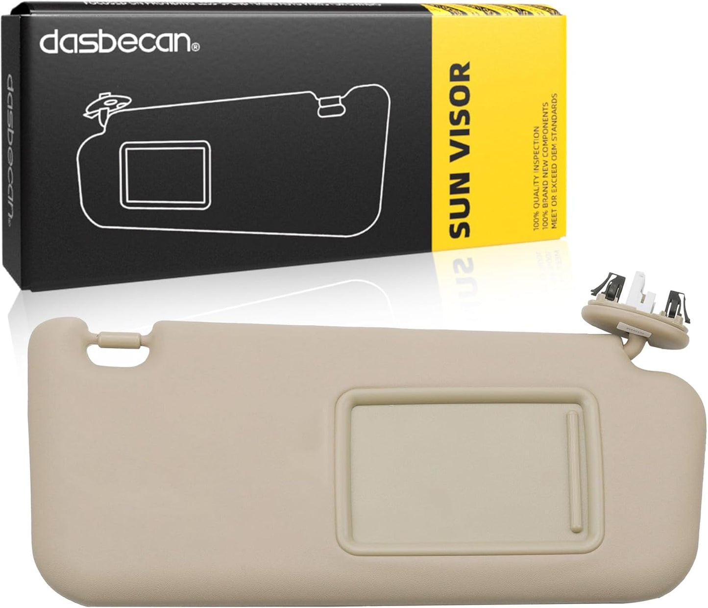 Dasbecan Left Driver & Right Passenger Side Sun Visor with Vanity Light Compatible with RAV4 2006-2013 Replaces# 74320-42501-B2 74320-42500-B0 (Gray)