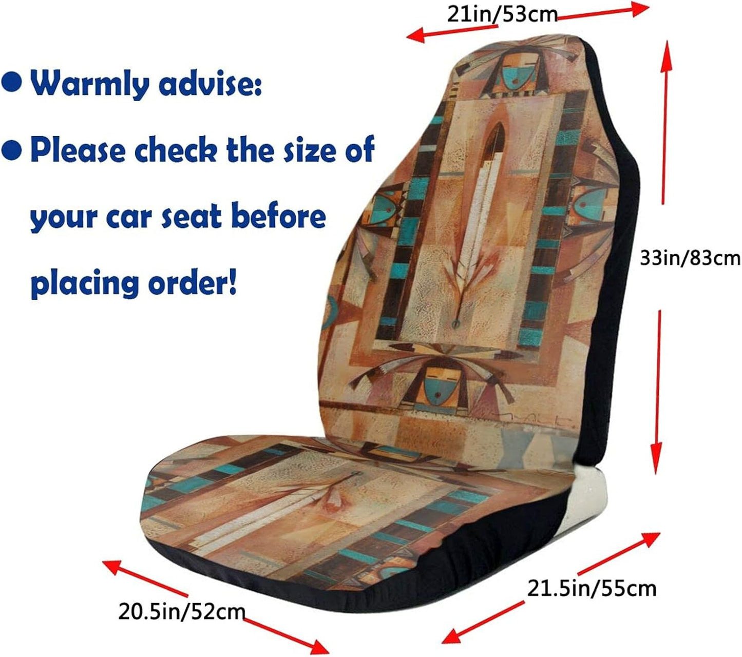 Ninegty Ethnic Aztec Native American Indian Pattern Universal Car Seat Covers Anti-Slip Seat Cover Protectors for Sedan Truck Van