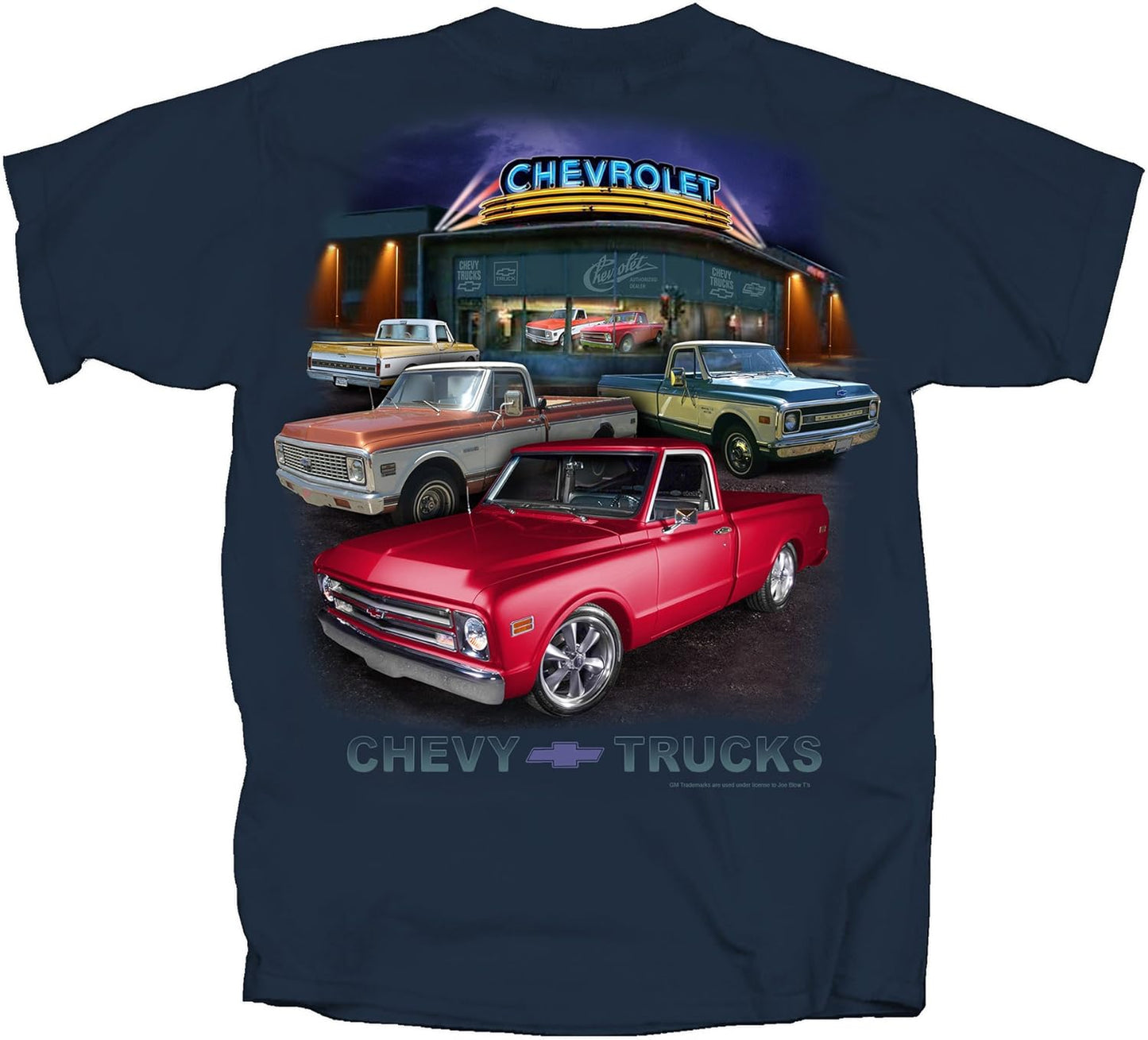 Joe Blow GM Chevy Truck Dealer Scene 67-72 Adult T-Shirt