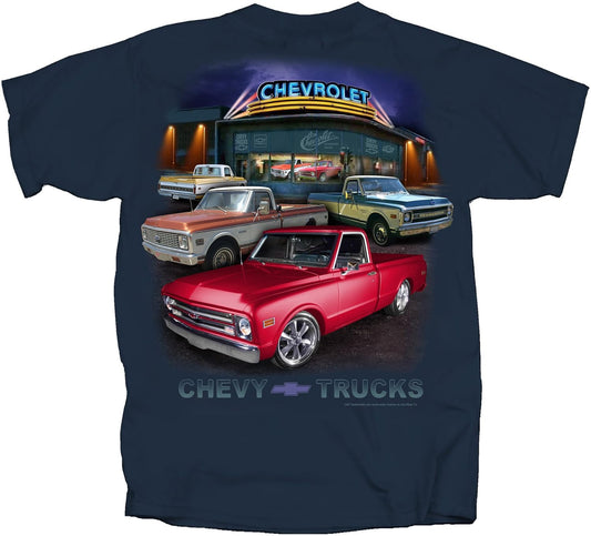Joe Blow GM Chevy Truck Dealer Scene 67-72 Adult T-Shirt