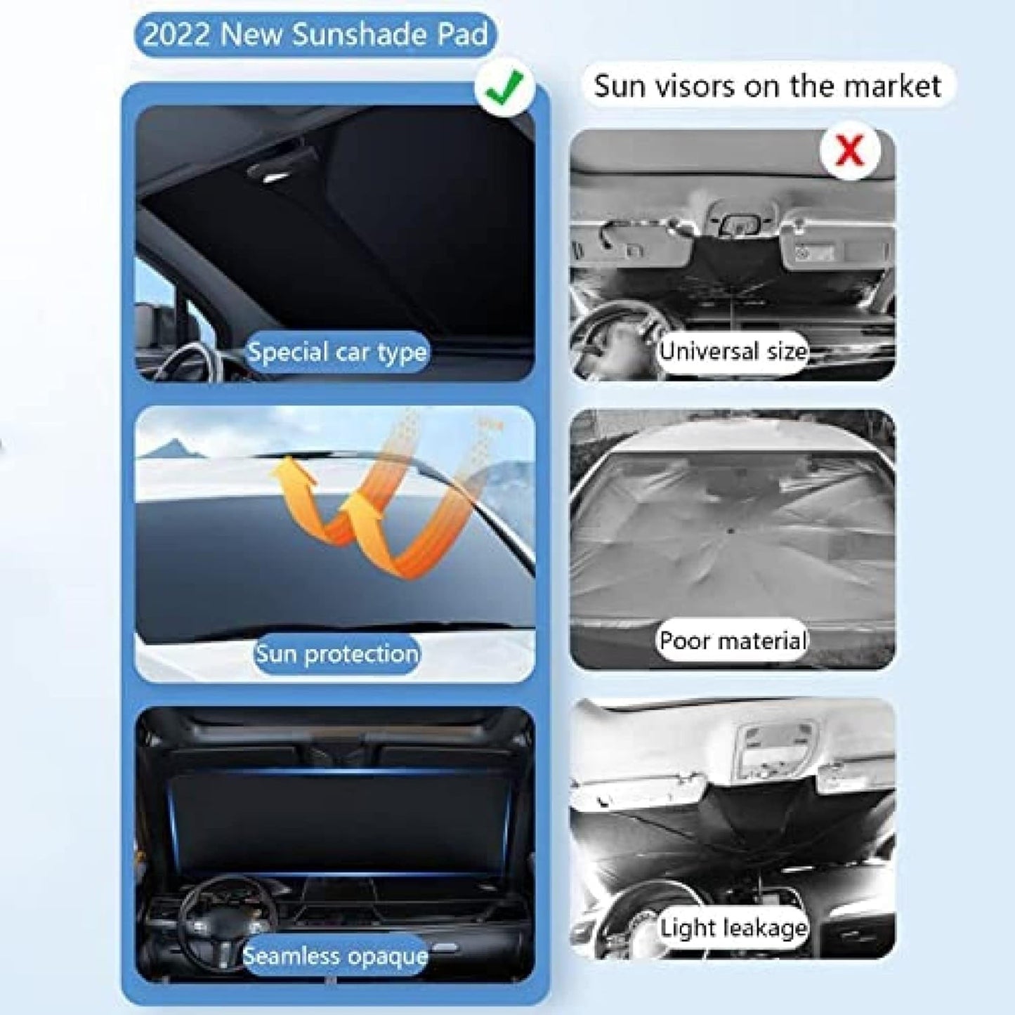 ,Fit for Ford Focus Sedan 2019-2021 Car Sunshade Windscreen Car Sun Shades Car Windscreen Shade Car Shade Car Windscreen SunshadeBlack