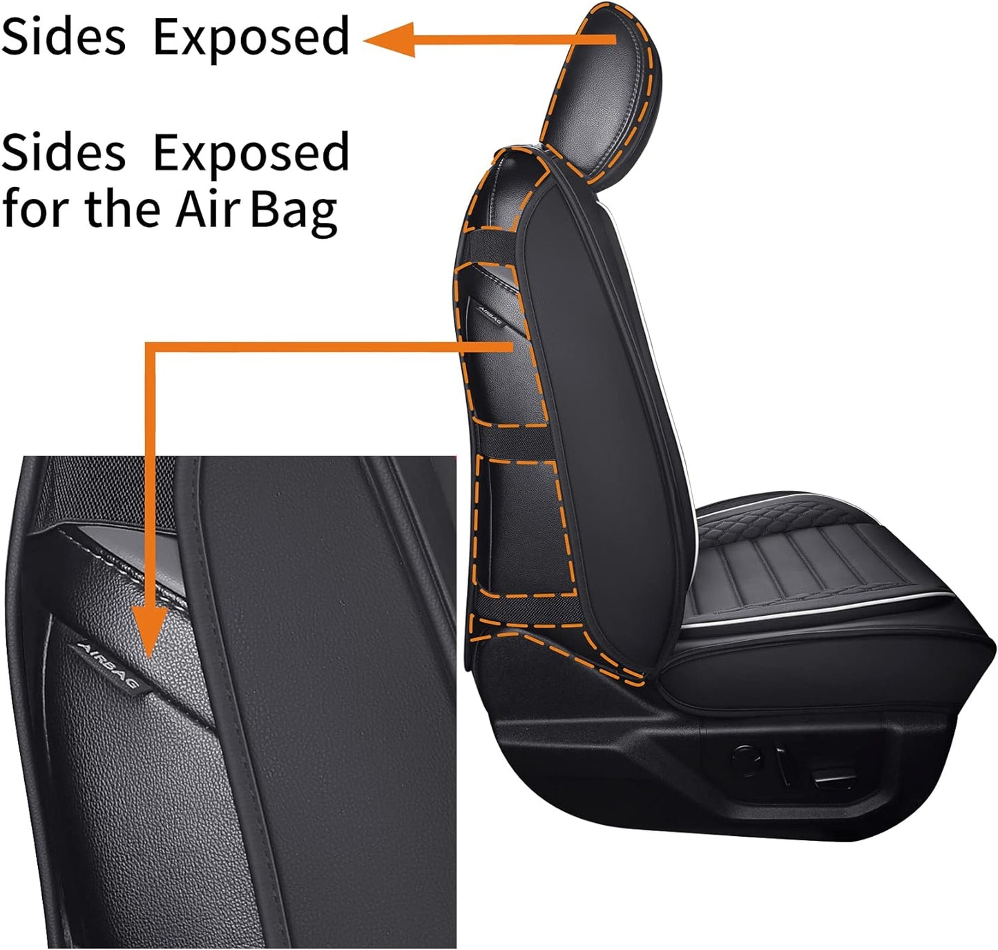 YIERTAI Seat Covers Compatible with Ford F150 for 2009-2023 2024 2025 F-150 2017-2025 F250 F350 F450 King Ranch Supercrew Crew Cab Limited Lariat Truck Leather TSWKM Style(2 PCS Front/Black-White)