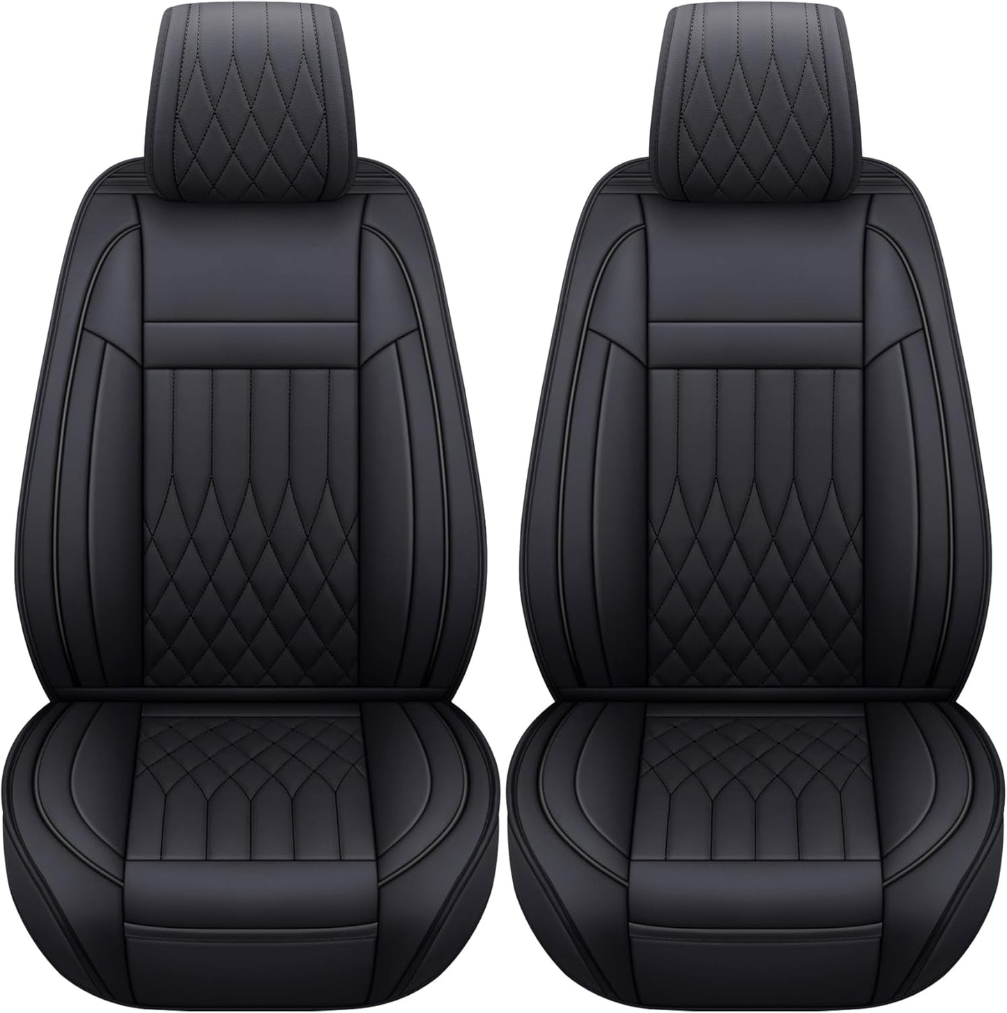 Tomatoman Seat Covers Compatible with Silverado Sierra 2007-2023 2024 2025 1500 2500 3500 HD Truck Trail Boss Z71 Crew Double Cab Front Car Cushions(2 PCS Front/Black)