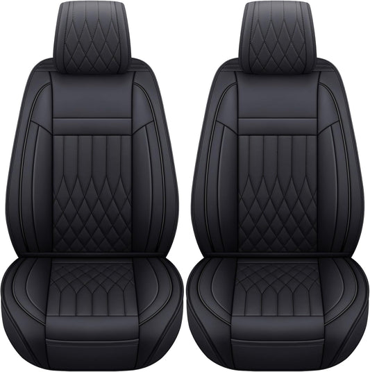 Tomatoman Seat Covers Compatible with Silverado Sierra 2007-2023 2024 2025 1500 2500 3500 HD Truck Trail Boss Z71 Crew Double Cab Front Car Cushions(2 PCS Front/Black)