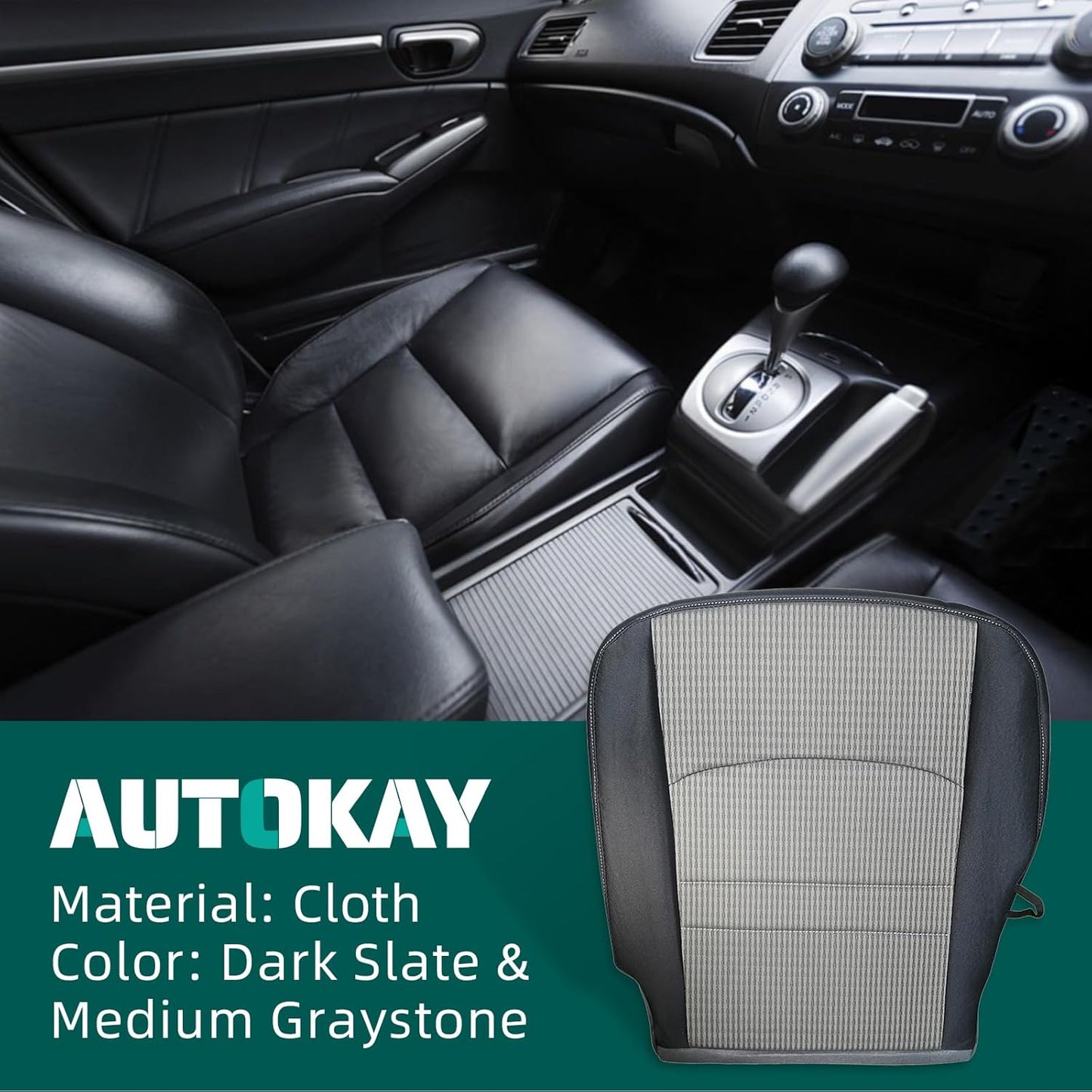 AUTOKAY Driver Side Seat Cushion Pad, Bottom Cloth Seat Cover for 2009-2012 Dodge Ram SLT 1500 2500 3500