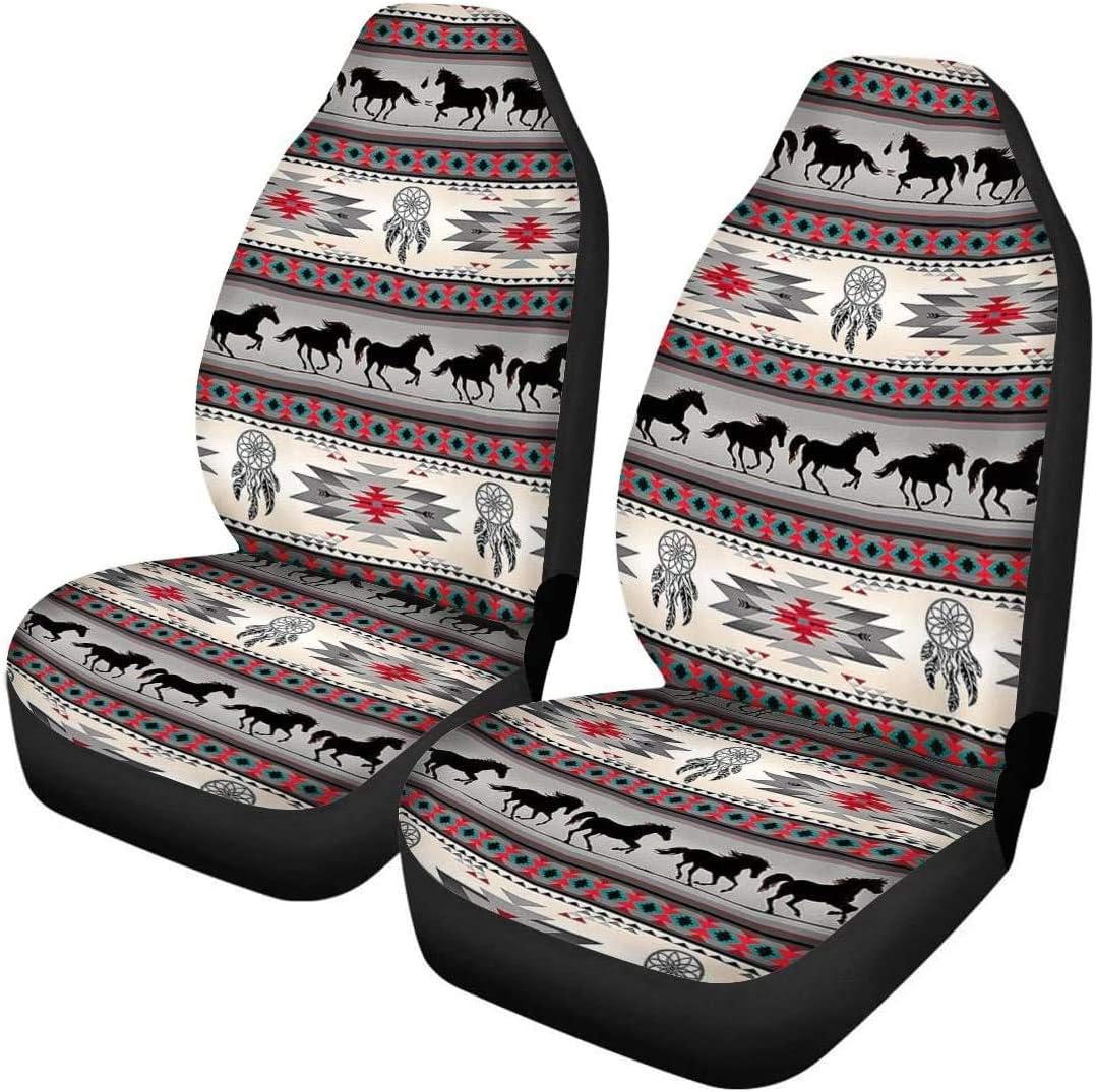 KEIAHUAN Galaxy Owl Car Seat Cover for Women Men, 2 Packs High Back Bucket Universal Fit Auto Seat Covers for Cars, Trucks, SUV, or Van