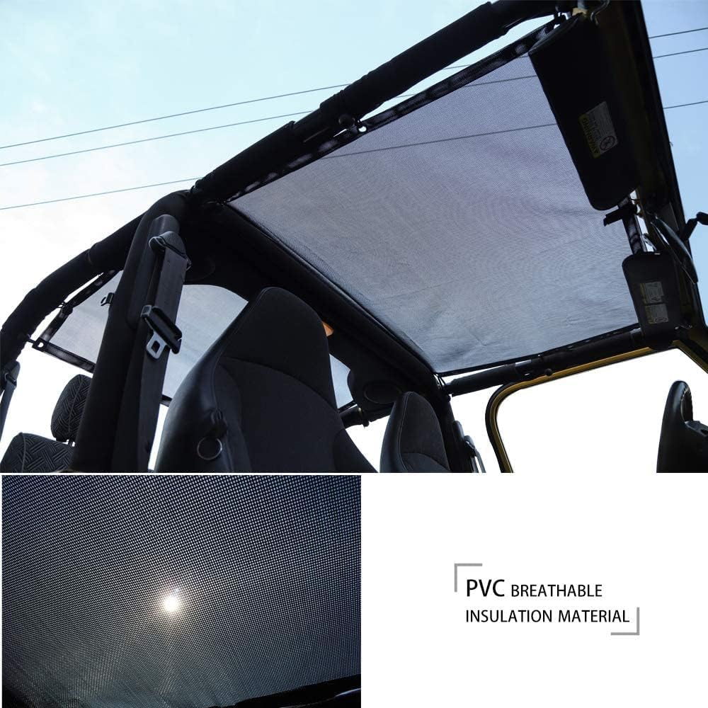 RT-TCZ Sunshade Mesh Bikini Top Cover Provides UV Sun Protection for 1997-2006 Jeep Wrangler TJ & Unlimited (TJ-Black)