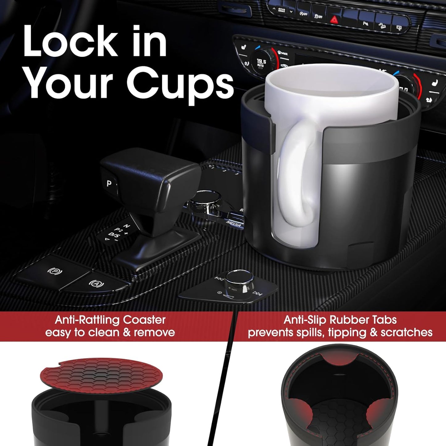 AUJEN Cup Holder Expander for Car