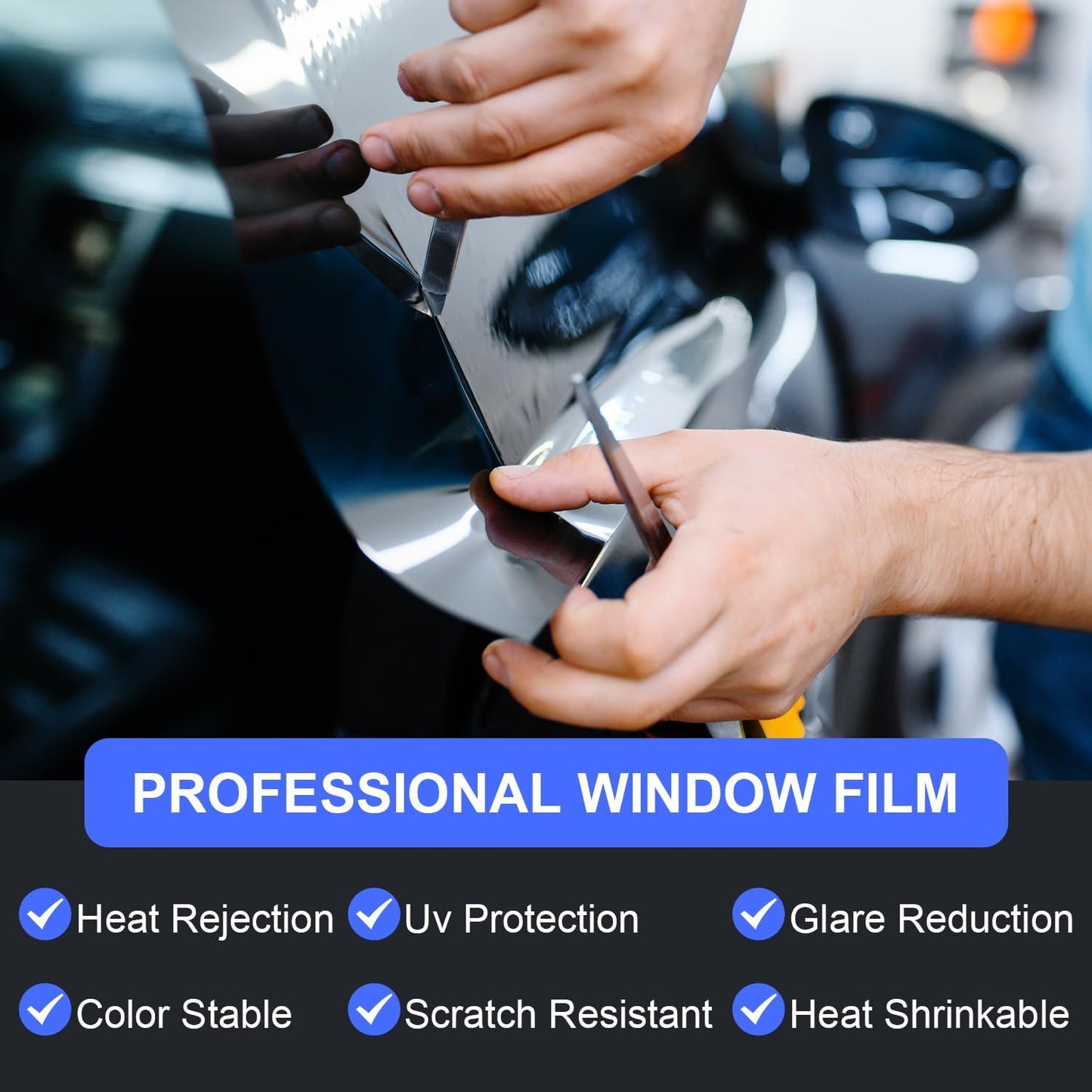 LuxeShade Auto Window Tint Film Roll - 5% VLT Privacy, UV Protection, Scratch & Heat Resistant - Blackout Shade for Car Windows - Nano Carbon Formula - Automotive Baby Protection - 24" x100' Roll