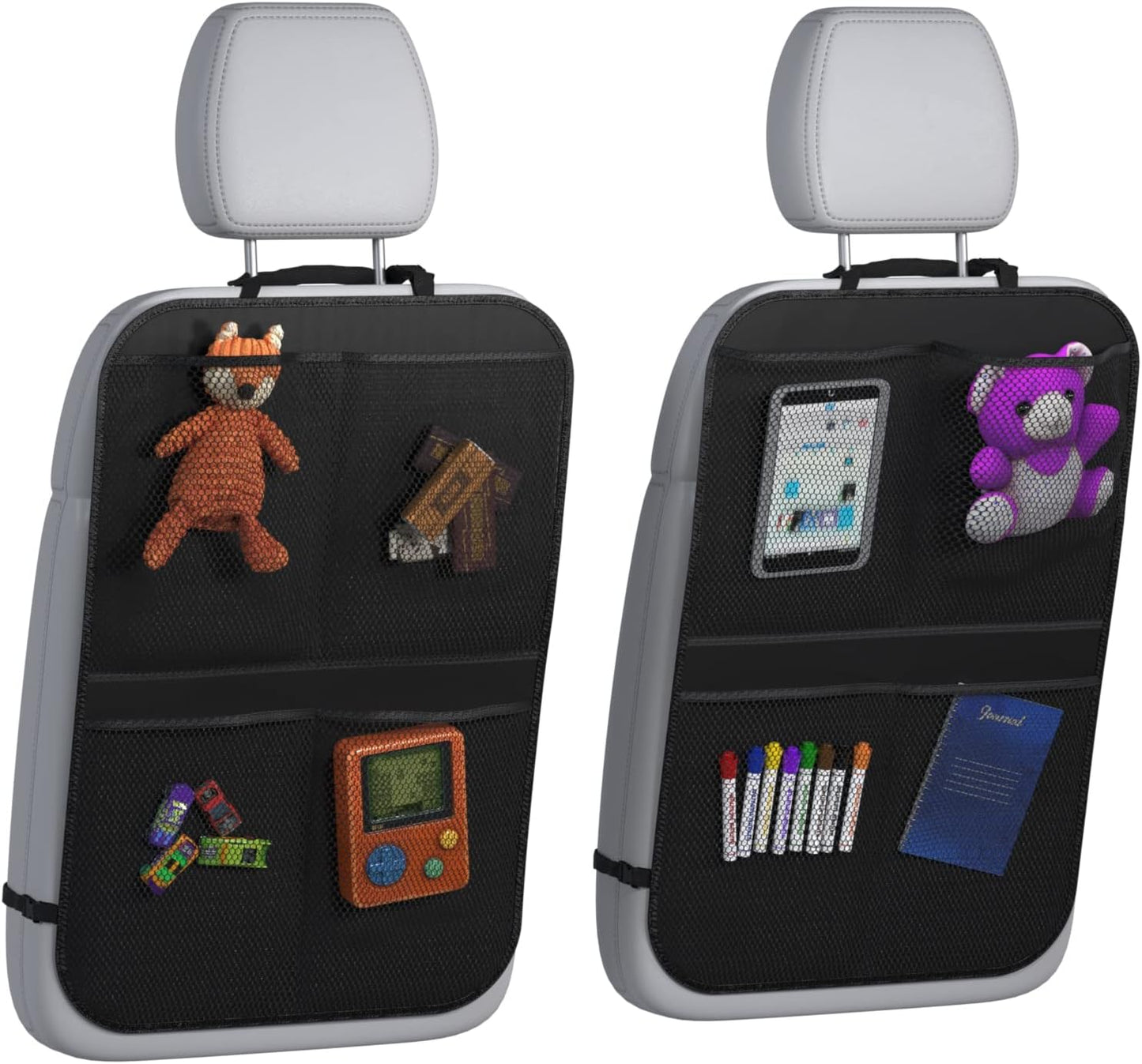 lebogner Back Seat Cover for Kids, 2 Pack Kick Mats Backseat Protector, Car Interior Travel Accessories Waterproof Kick Guard for Vehicles to Protect from Dirt, Mud & Scratches of Kids Feet, Beige
