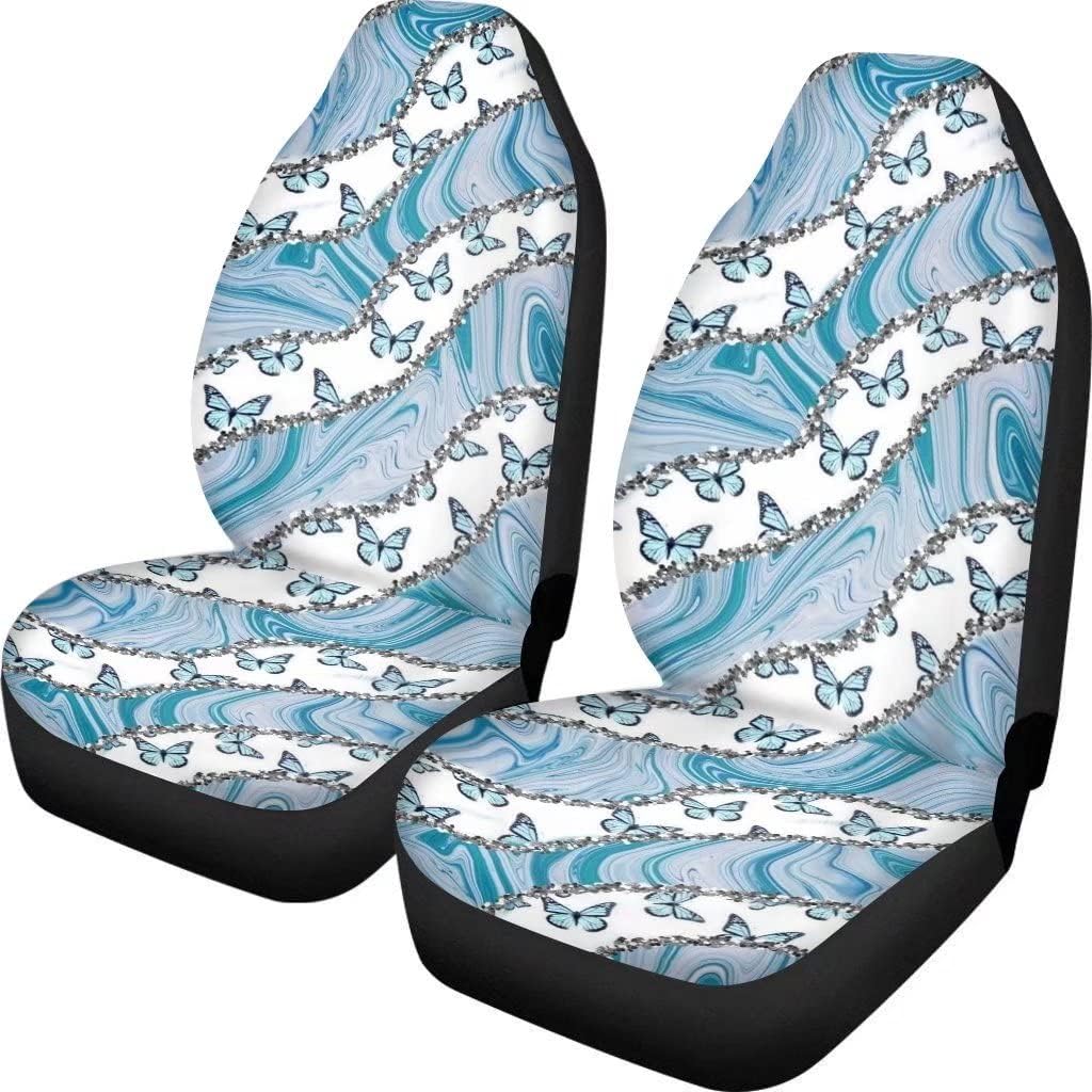 KEIAHUAN Galaxy Owl Car Seat Cover for Women Men, 2 Packs High Back Bucket Universal Fit Auto Seat Covers for Cars, Trucks, SUV, or Van