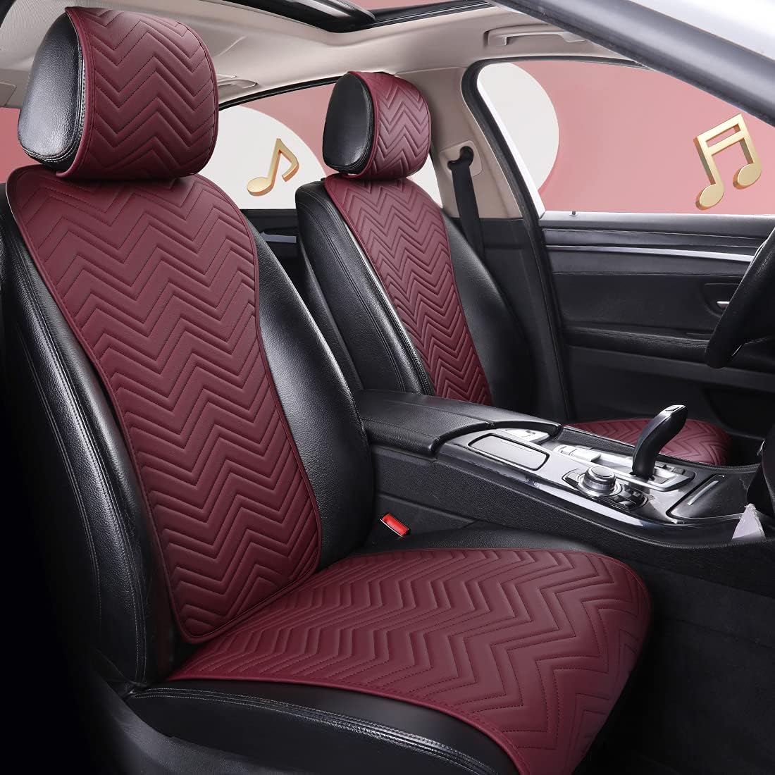 Red Rain Universal Seat Covers for Cars Leather Seat Cover with Crown Army Green Seat Covers 2/3 Covered 11PCS Fit Car/Auto/SUV (A-Army Green)