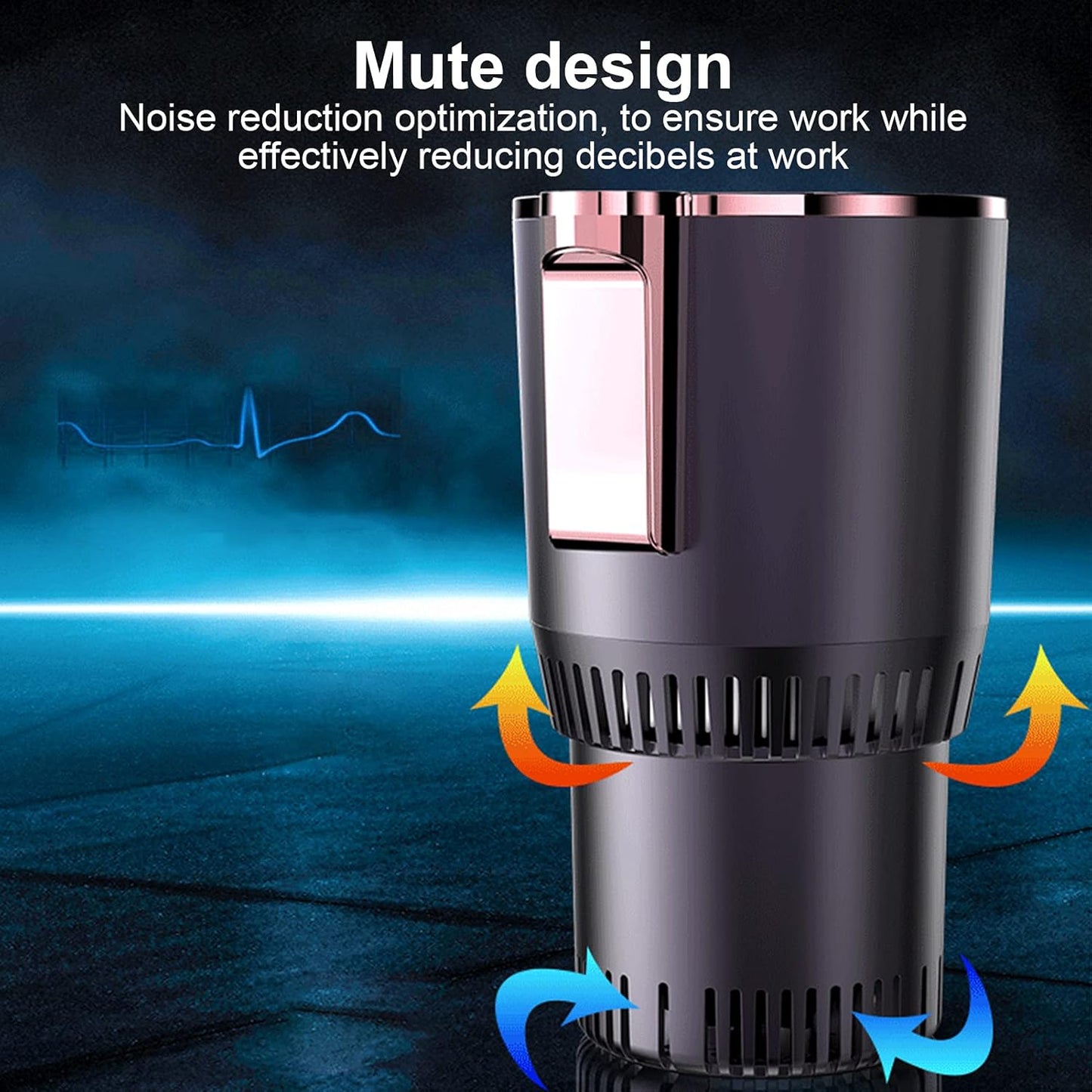 Car Cup Cooler Warmer, 2 in 1 Cooling Heating Mug Holder Cigarette Lighter Powered with LCD Display DC12V Keep Beverage Cool Warm Road Tripper