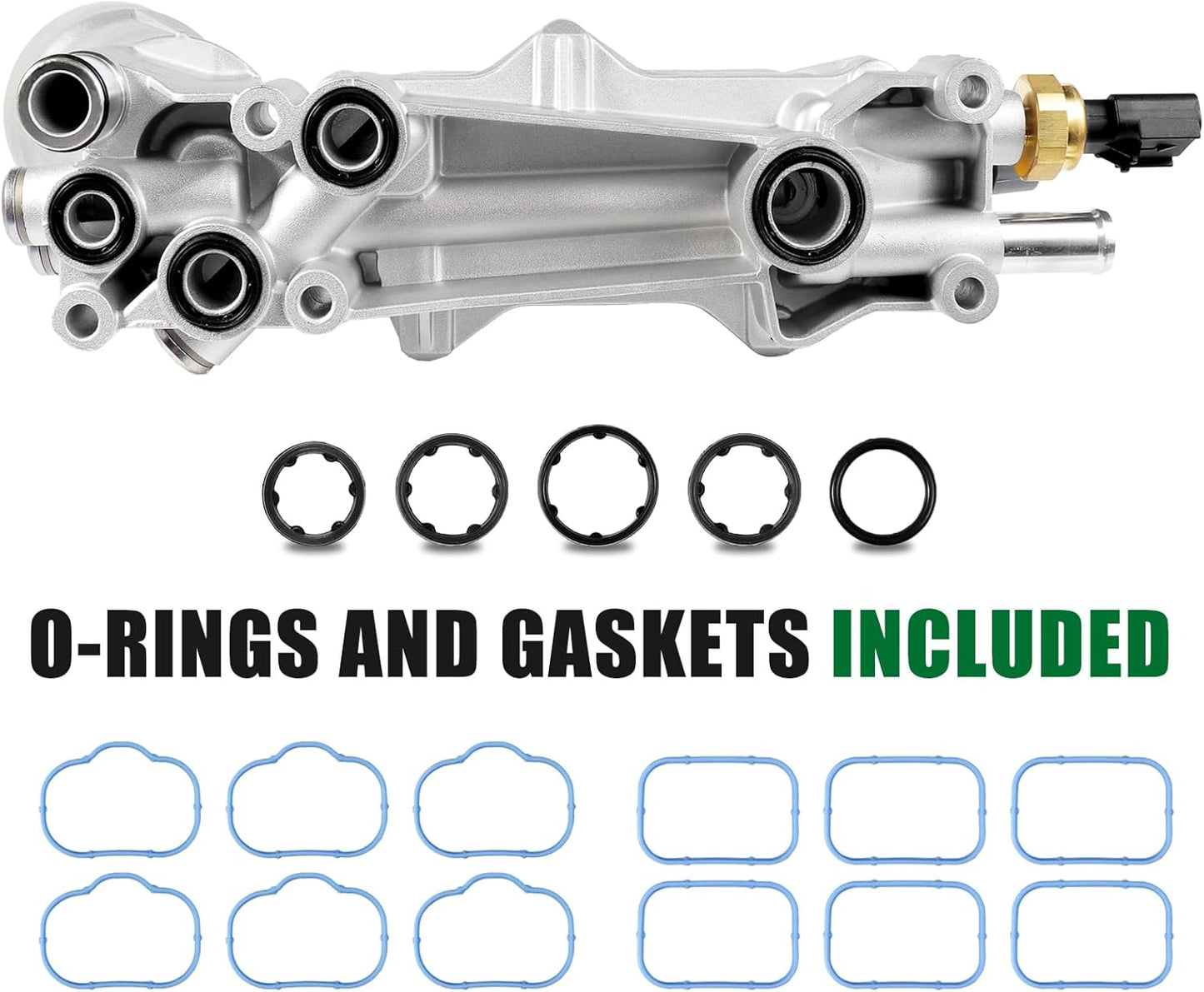 926-959 Aluminum Oil Cooler, Oil Filter Housing Adapter Kit for 2011-2016 Chrysler 200, 300, Dodge Avenger Charger Journey, Durango, Jeep Cherokee, Wrangler, Ram 3.6L V6 5184304AE 926-876 68105583AF