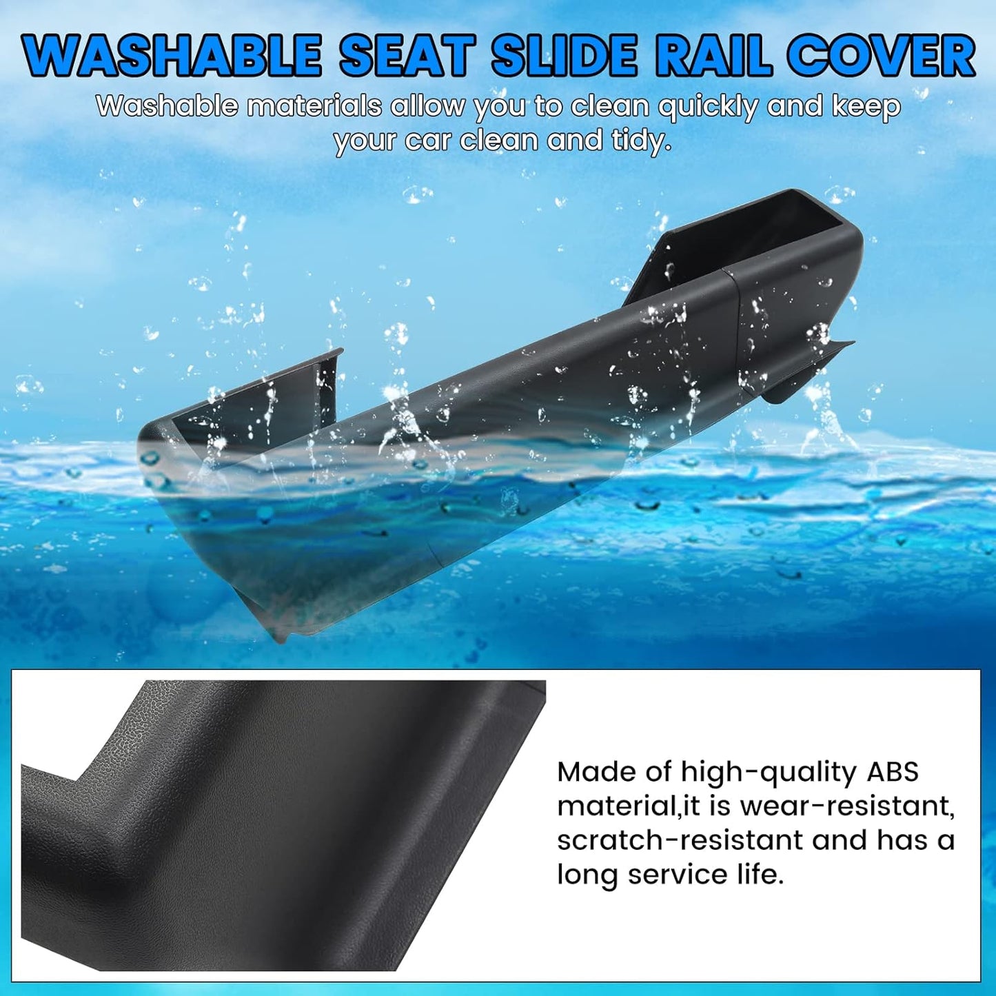 Shademax 9PCS Seat Slide Rail Pad Cover for Tesla Model Y 2020-2024 2025 Under Seat Slide Rail Protector Seat Track Anti-Kick Wrap Corner Protection Strip Scuff Plates Interior Accessories