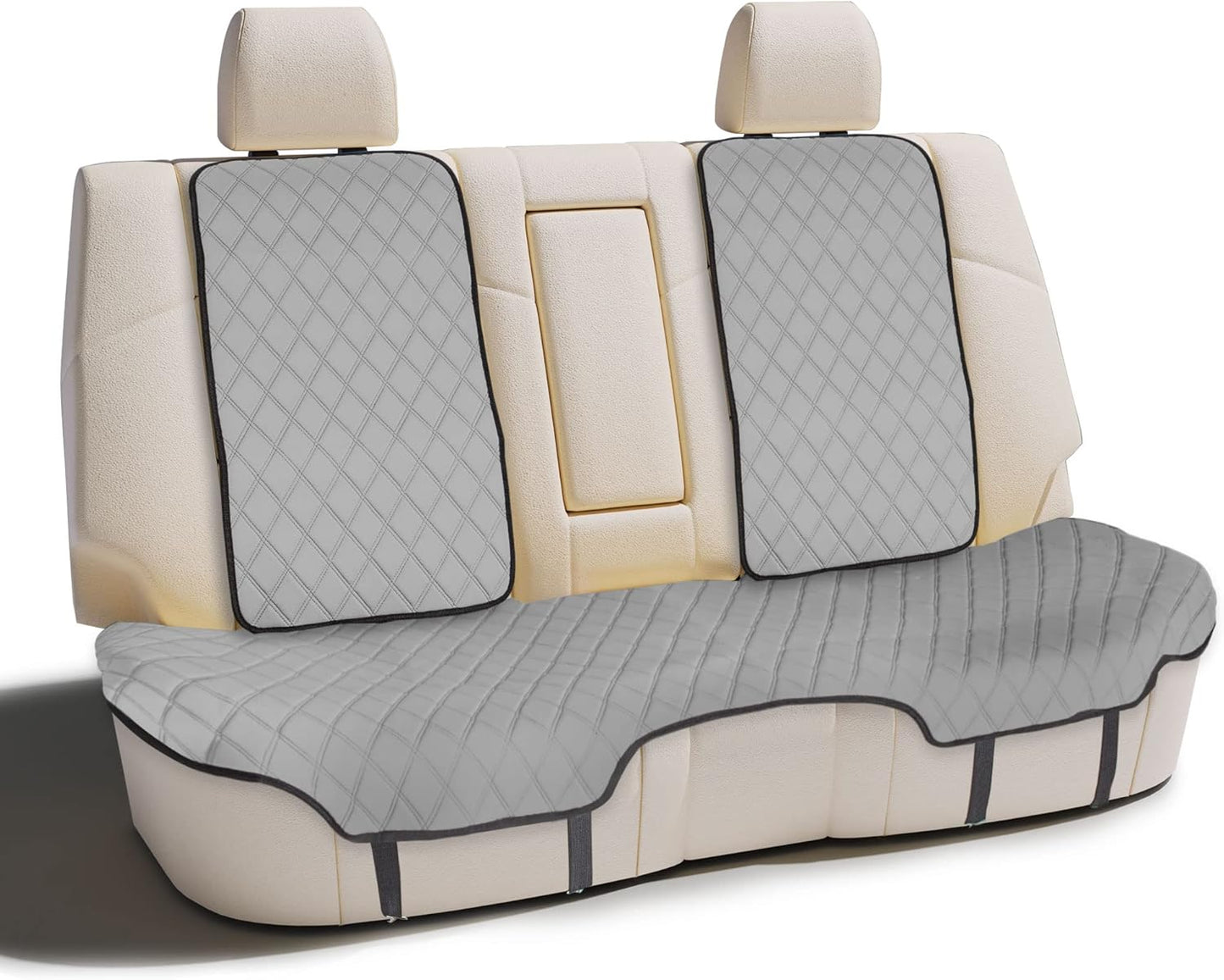 FH Group Neosupreme Automotive Seat Cushions - Universal Fit, Rear Car Seat Cushion with Non-Slip Silicone Backing for SUV, Sedan, Van - Gray