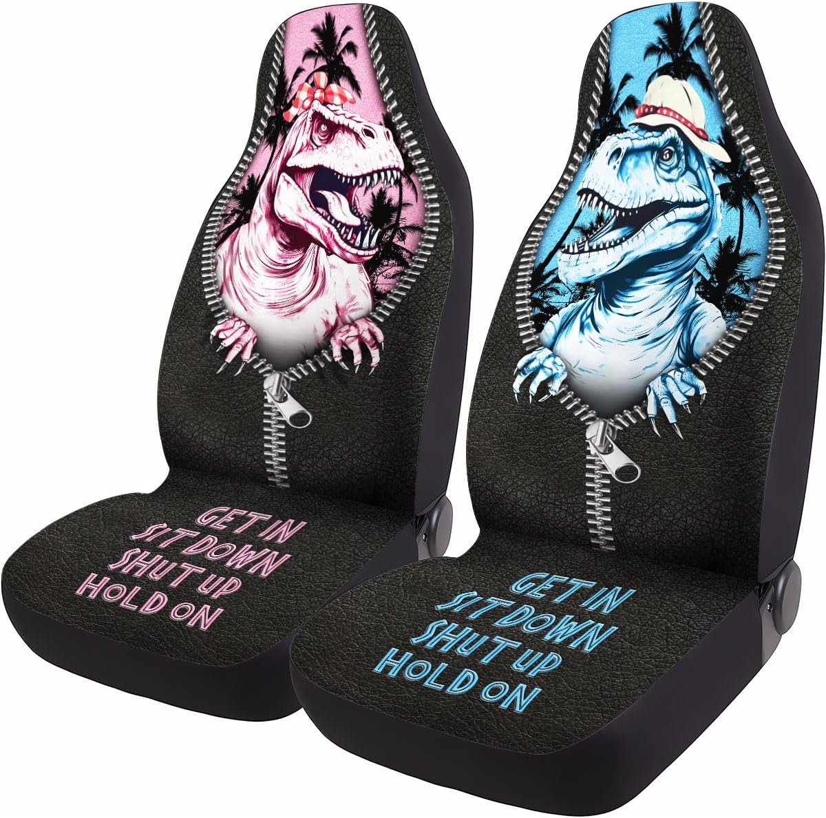 GENANY Cool Gray Wolf Howling Pattern 2 Front Car Seat Covers for Car Truck Sedan SUV, Durable Automotive Seat Covers, Breathable Bucket Seat Covers, Protective Interior Accessory