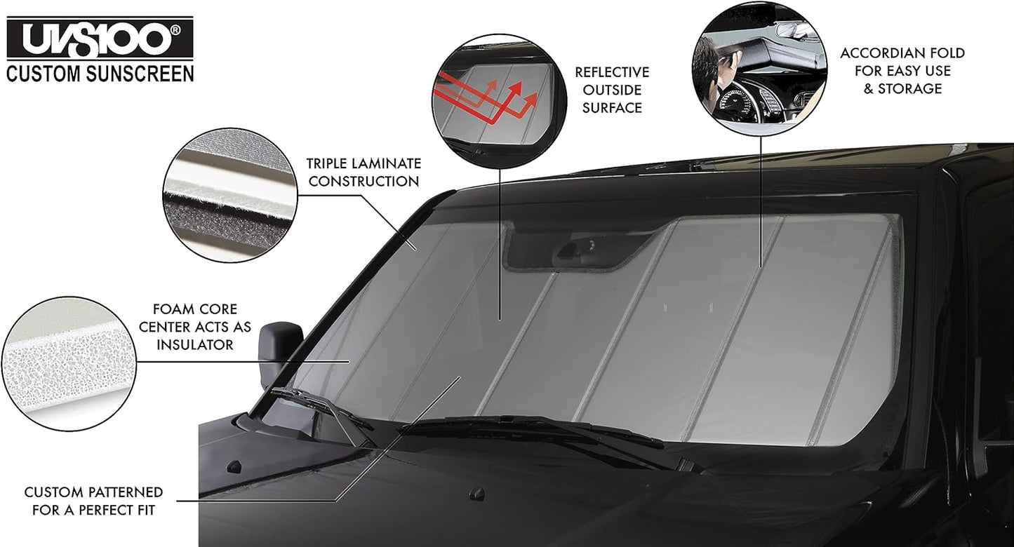 Covercraft UVS100 Custom Sunscreen | UV10755SV | Compatible with Select Honda S2000 Models, Silver