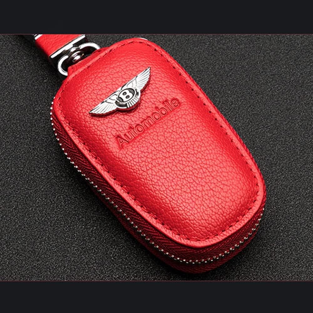 1 Pieces Car Keychain for Bentley Continental Flying Spur Bentayga Turbo Bacalar Arnage Leather Key Ring with Emblem Car Styling Decorative Accessories,Blue