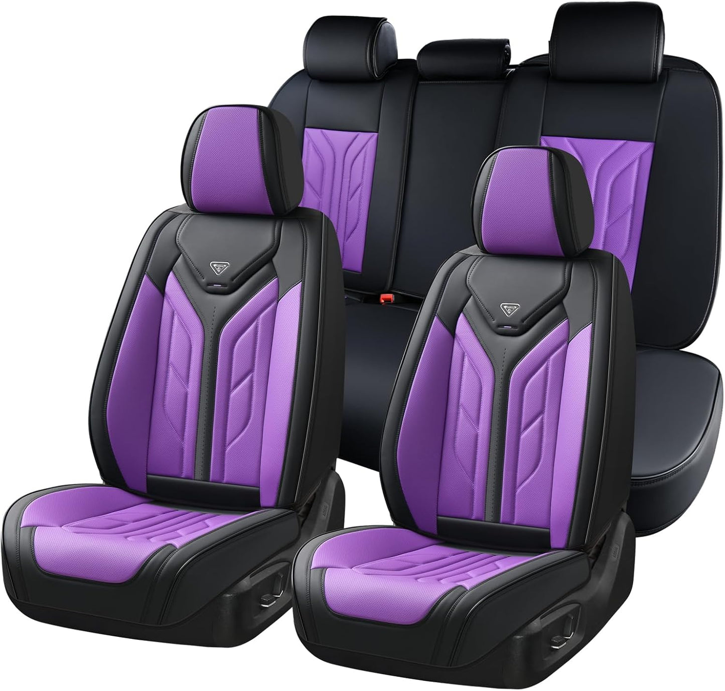 Coverado Car Seat Cover, Front Seat Cover, 2PCS Car Seat Protector, Seat Covers for Cars, Breathable Faux Leather Car Seat Cushion, Car Seat Protector, Red Car Seat Covers Winter Fit for Most Vehicles