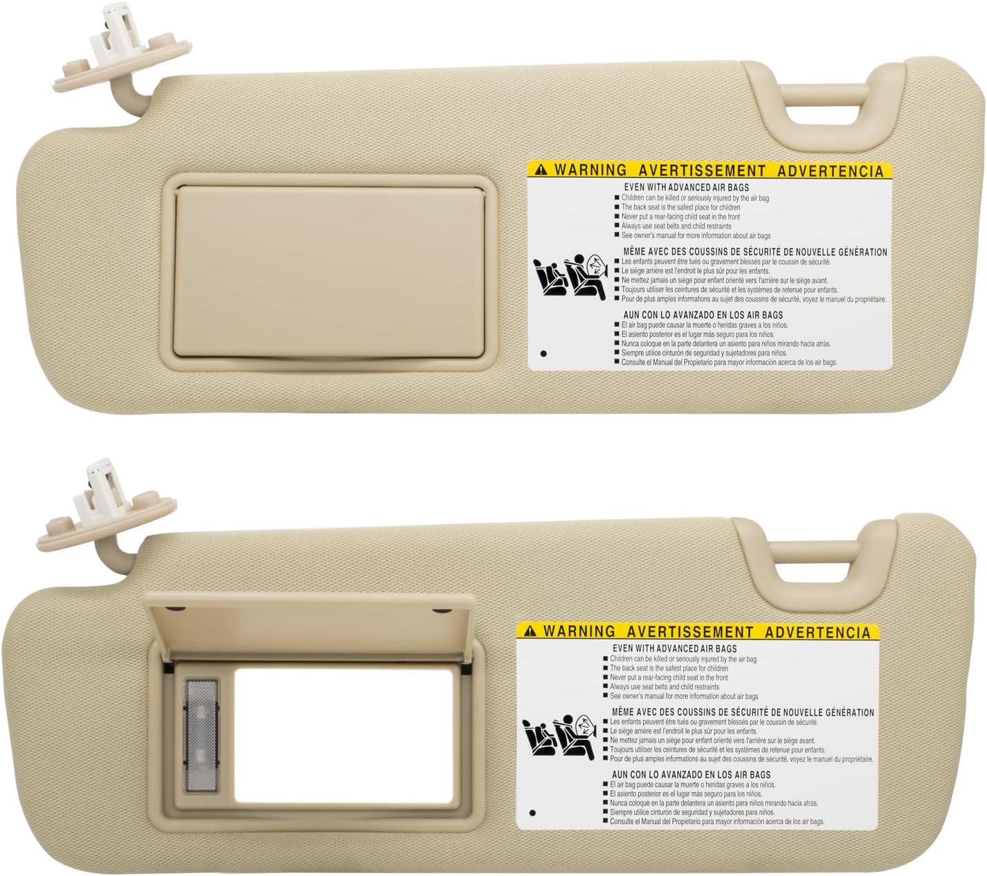 NHILES Left Driver Side Sun Visor Compatible with Toyota Highlander 2014 2015 2016 2017 2018 2019 Replaces# 74320-0E074-A0 Color Flaxen