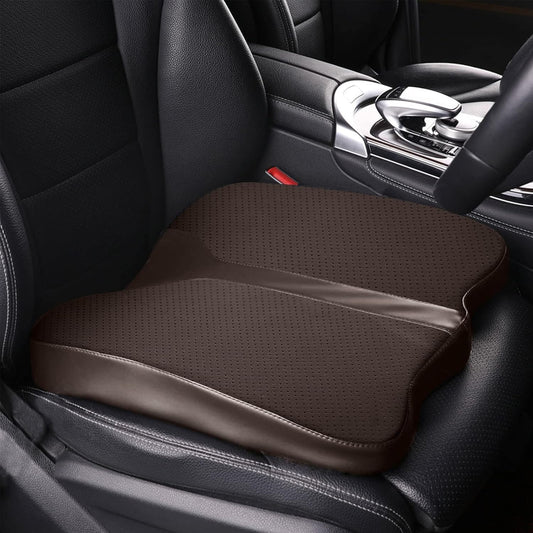 LARROUS Car Seat Cushion - Comfort Memory Foam Seat Cushion for Car Seat Driver, Tailbone (Coccyx) Pain Relief Pad, Car Seat Cushions for Driving, Office Chair Cushion (Brown)