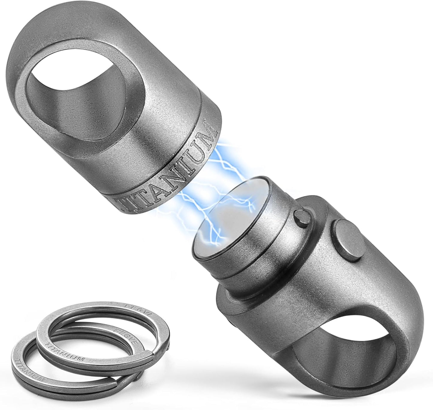 FEGVE Titanium Magnetic Key Holder, Quick Release Keychain, Detachable Magnetic Keychain, Safely Lock System-360 ° Rotatable