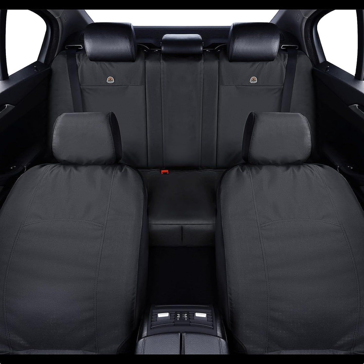 Coverado Waterproof Car Back Seat Cover, Oxford Rear Seat Cover for Car Back Seat Protector for Kids & Dogs, Universal Fit for Cars SUVs Trucks and Vans(L,Black)