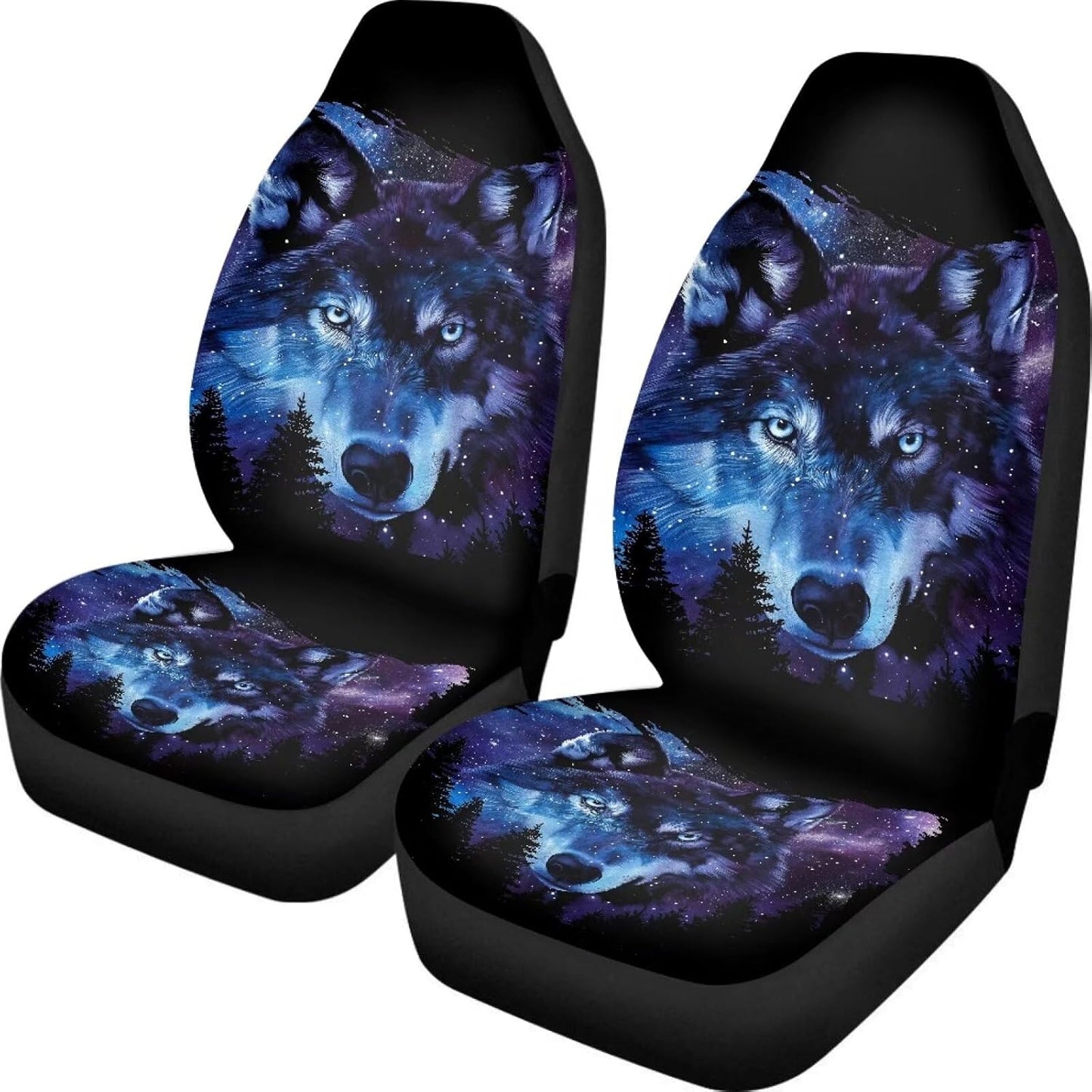KEIAHUAN Galaxy Owl Car Seat Cover for Women Men, 2 Packs High Back Bucket Universal Fit Auto Seat Covers for Cars, Trucks, SUV, or Van