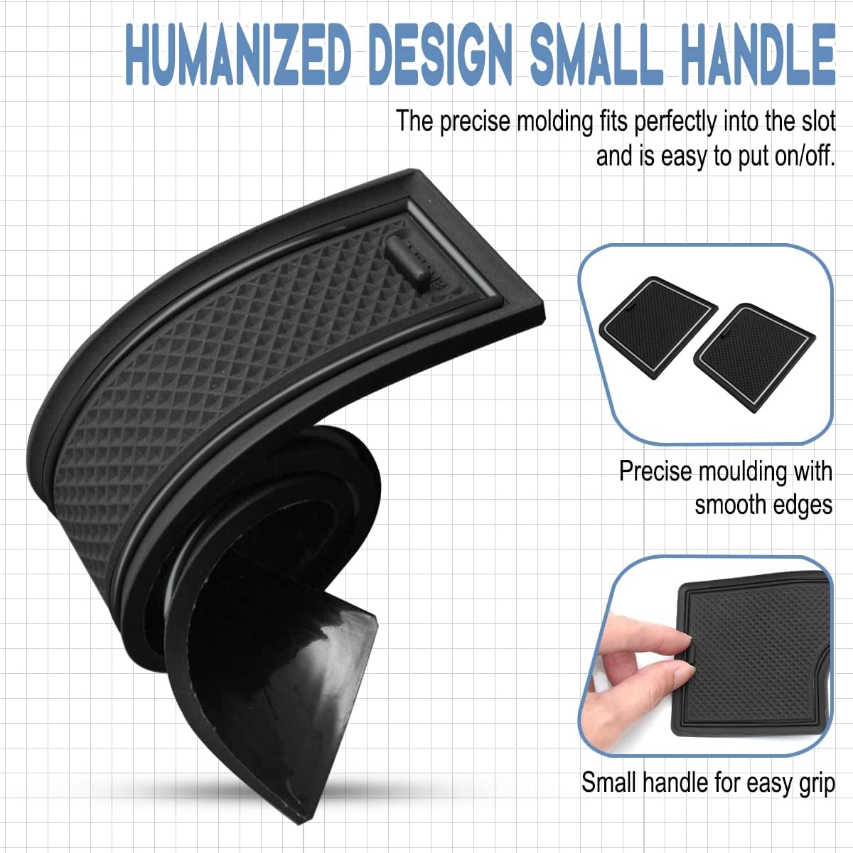 Center Console Liner Compatible for 2022 2023 Toyota Tundra Accessories Cup Holder Inserts, Door Pocket Mats, Rubber Coasters, Custom Interior Anti-Slip Dust Pads (Black)