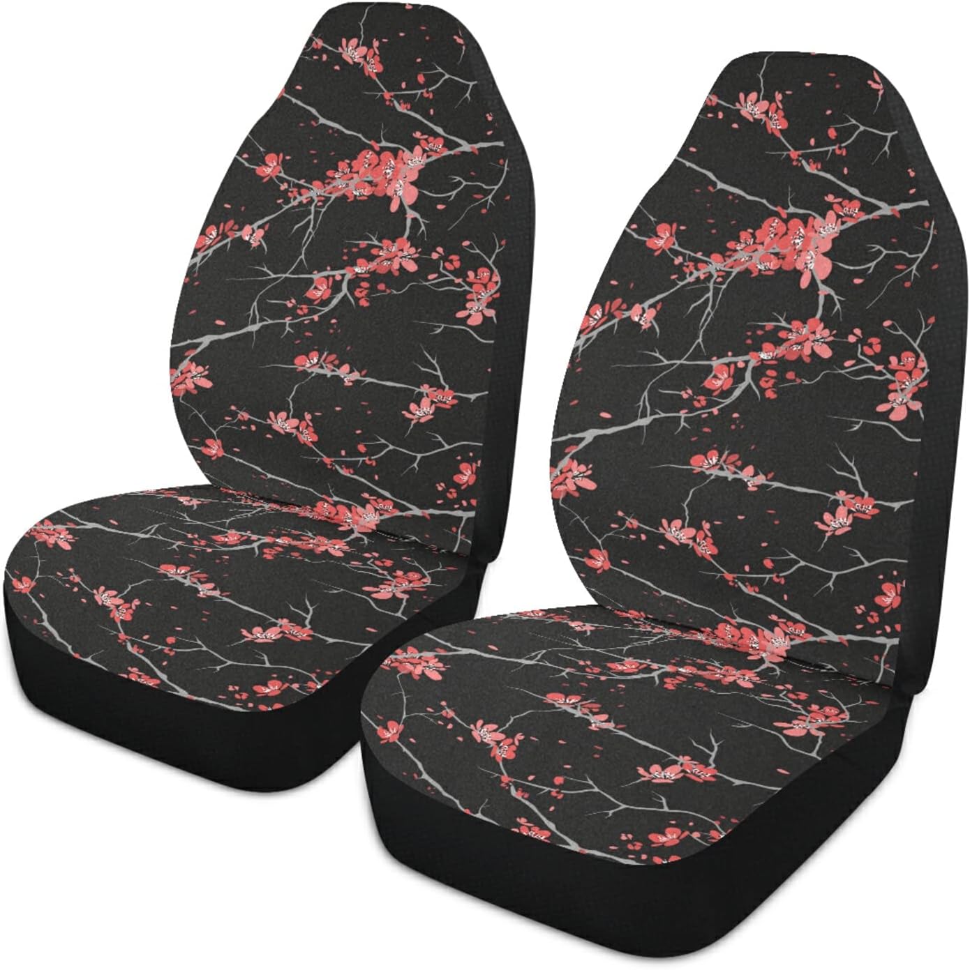 ALAZA Pink Cow Print Camo Camoflage Car Seat Covers Front Seats Only for Women Men Seat Covers w/Organizer Pocket for Cars SUV Truck Sedan, 2 pcs