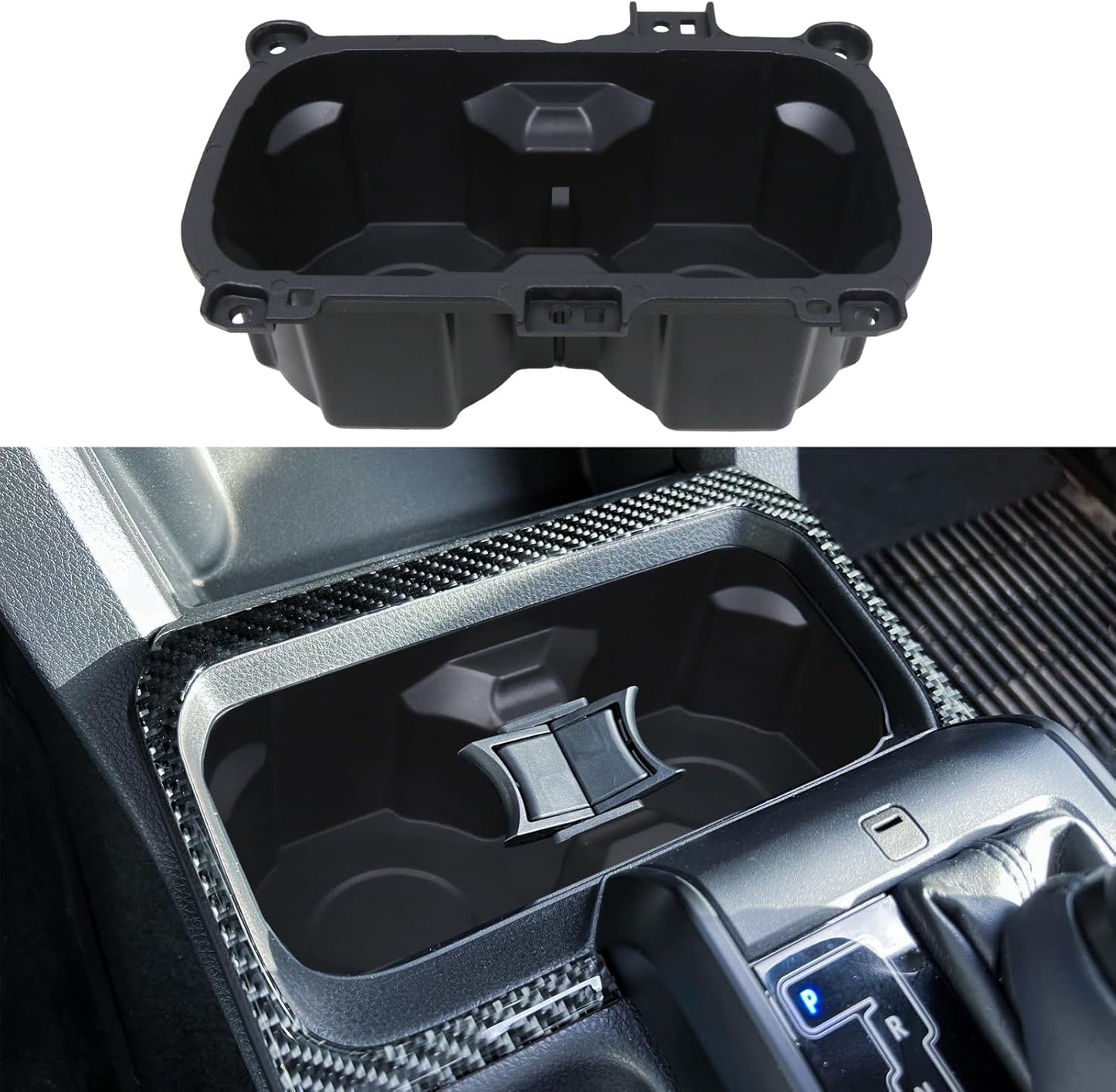 Kyostar Oversized Cup Holder for Toyota Tacoma 2016-2023, ABS Plastic Cup Holder Replacement, Black