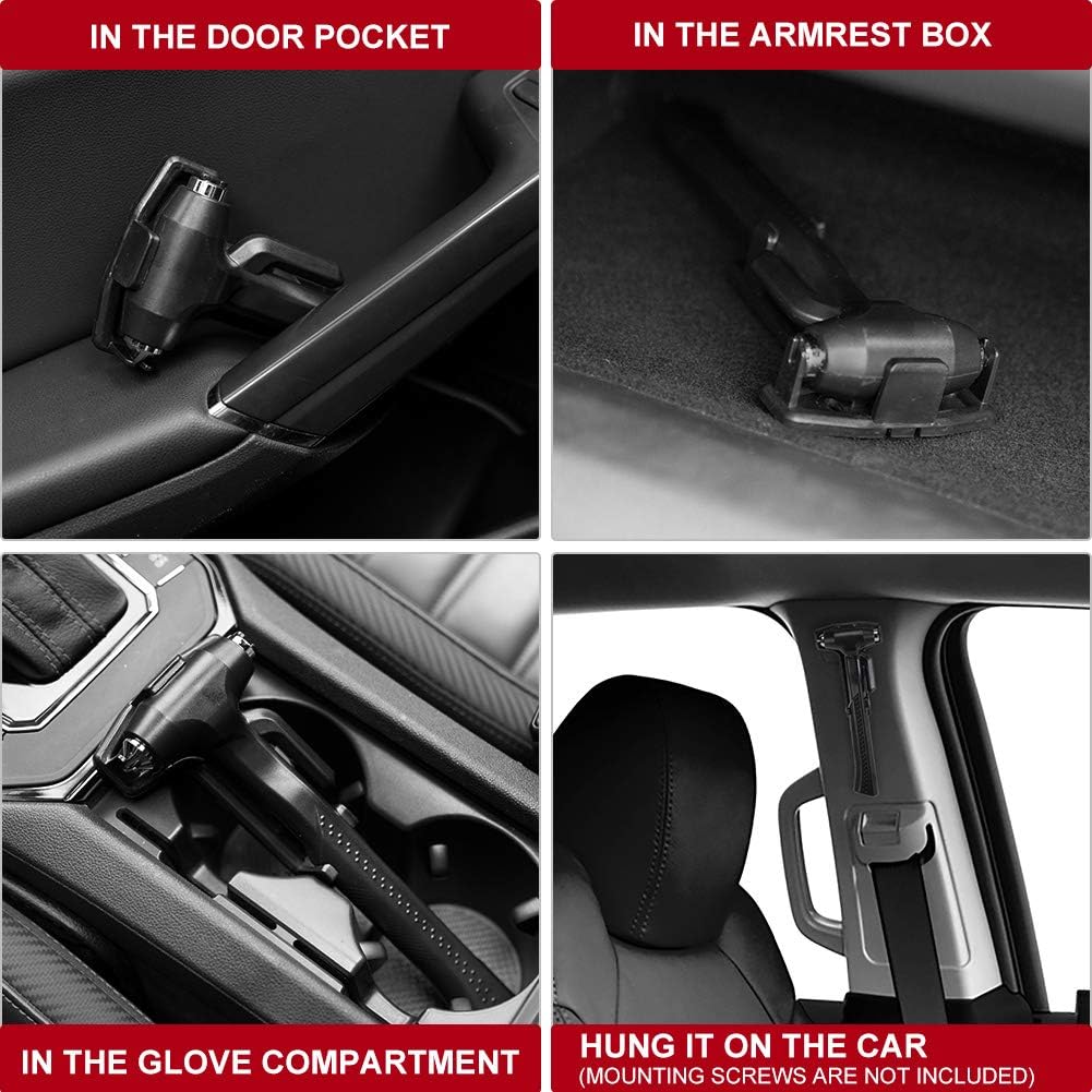 MOTORBUDDY 2-Pack Car Safety Hammer, 3-in-1 Auto Emergency Escape Hammer with Window Breaker and Seat Belt Cutter, Striking Red Emergency Escape Tool for Car Accidents