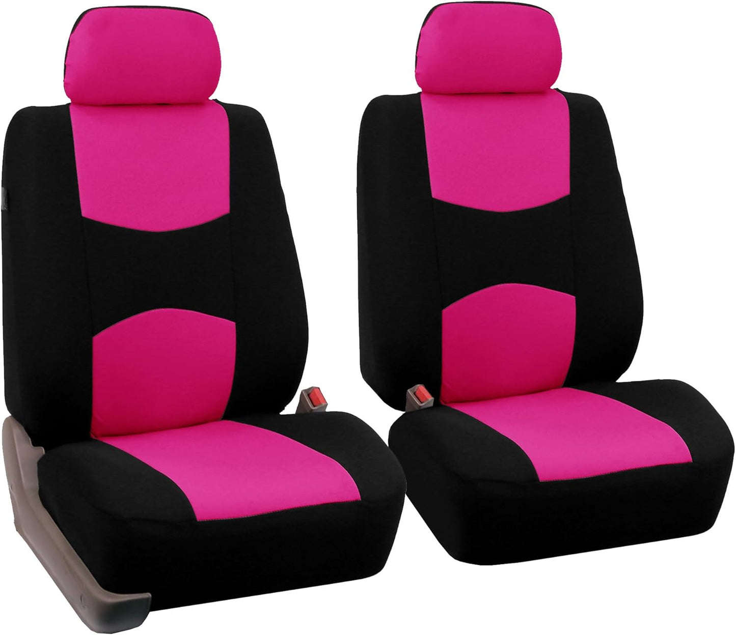 FH Group Car Seat Covers Front Set Cloth -Seat Covers for Low Back Seats with Removable Headrest,Universal Fit,Automotive Seat Cover,Airbag Compatible Car Seat Cover for SUV,Sedan,Van Burgundy