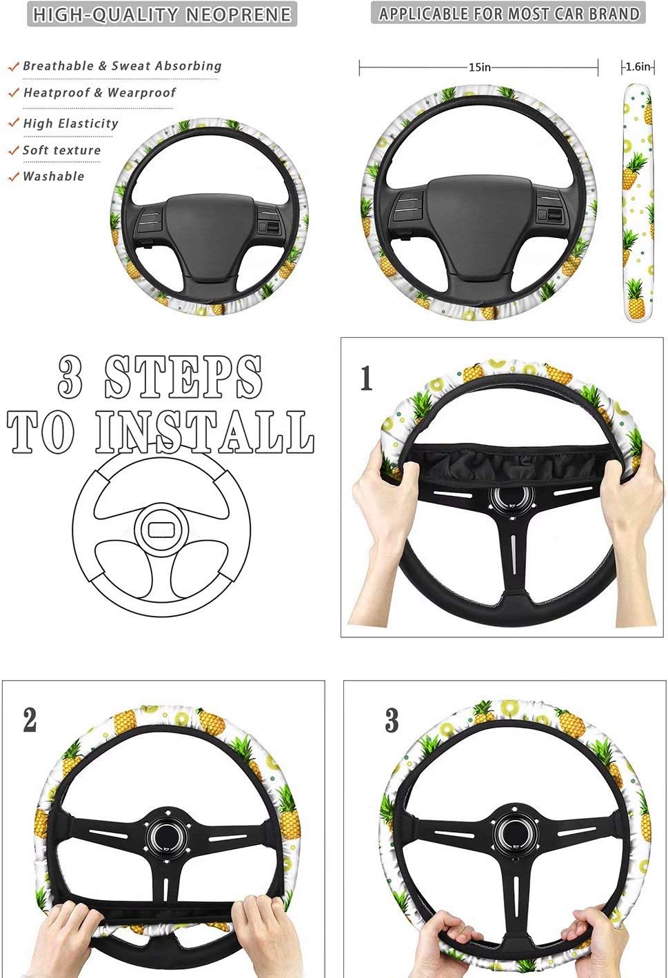 AFPANQZ Nebula Galaxy Car Seat Covers with Steering Wheel Cover, Seat Belt Shoulder Pads, Cup Holder Coasters, Gear Shift Knob and Handbrake Protector Cushion Full Set of 11 for Men Women Gift Navy