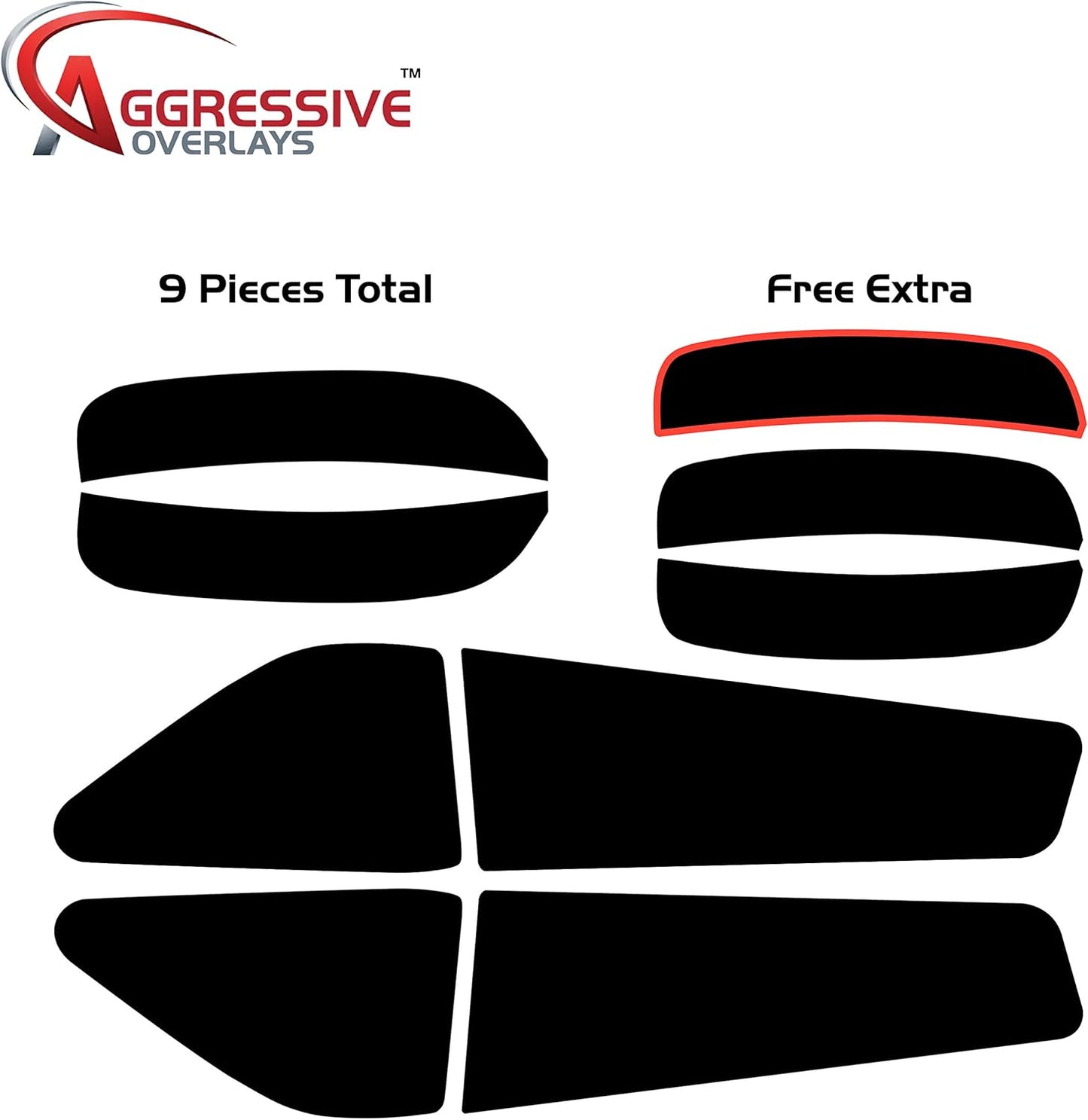 Aggressive Overlays for 2015-2021 Dodge Charger Package Deal - Tail Light - Front & Rear Tinted Side Marker Light Overlays | Precut Smoked Vinyl Tint Film Black Out Dark Smoked (20% Package Deal)
