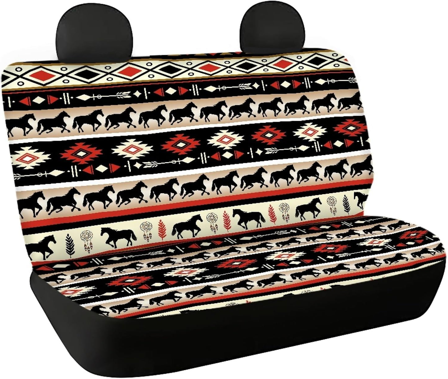 AFPANQZ Cowhide Milk Cow Print Car Rear Bench Protective Seat Cover - Brown, Polyester Fabric, Universal Fit, Full Wrap, Dust-Proof - For Trucks, Vans, SUVs