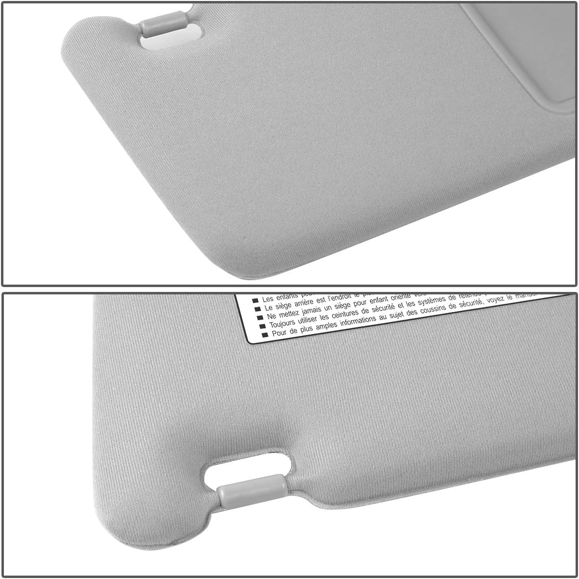 DNA MOTORING Right Passenger Side Sun Visor Compatible with 09-16 Venza, 74310-0T022-A1 743100T021A1 7431073020A0, ZTL-Y-0157-R-GY