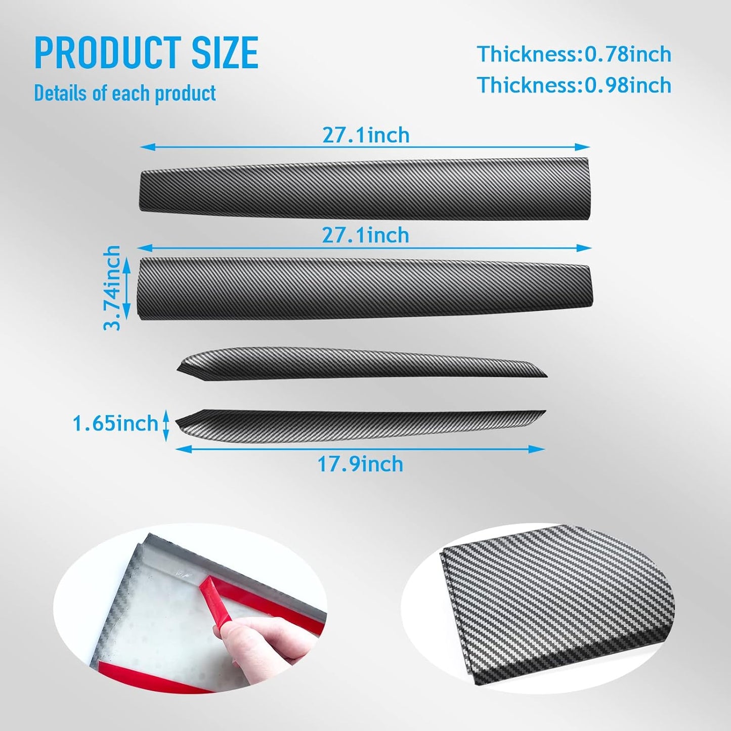 Carbon Fiber Model Dashboard Cover for Tesla Model Y 2020 2021 2022 2023, Car Center Console Panel Sticker Interior Accessories for Tesla Model 3 2020-2023 (Matte) - Not for 2024 2025 New Model