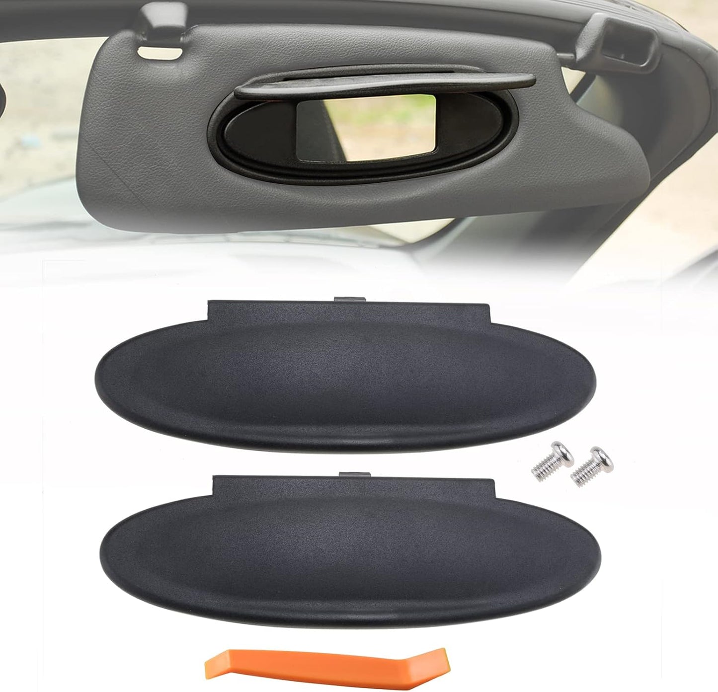 AMSPRAC Sun Visor Covers Replacement Visor Lids for Porsche Driver Side Passgener Side Sun Visor Covers for Porsche 996/997-911 986/987 Boxster Cayman 1996-2010 Black (2 Pieces)