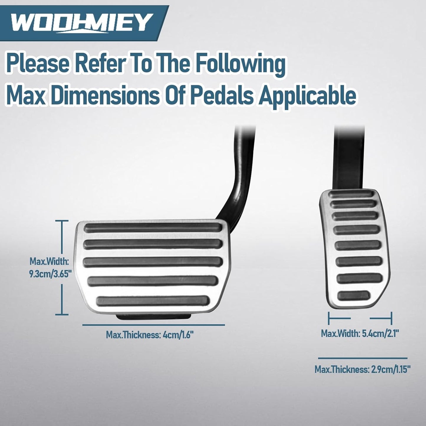 WODHMIEY Gas and Brake Pedal Extenders, Universal Pedal Extender Assembly for Cars, Go Karts, Upgraded Anti Slip, Adjustable Length Angle Pedal Extenders