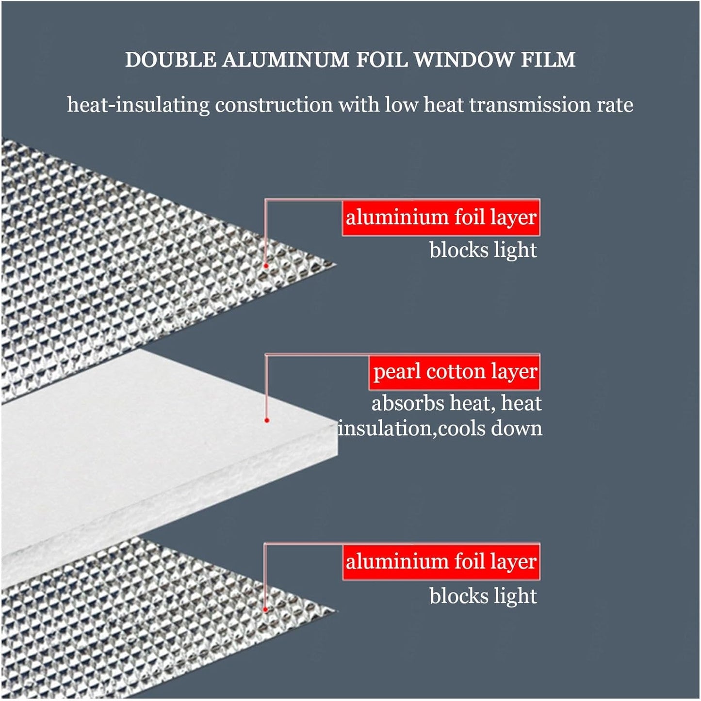 Sun Protection Privacy Window Film, Aluminium Foil Insulation Foil, 100% Blackout Window Film, Reflective Window Film 8mm, Anti Uv Glass Tint Sticker,WxH-160x200cm/63 * 79in