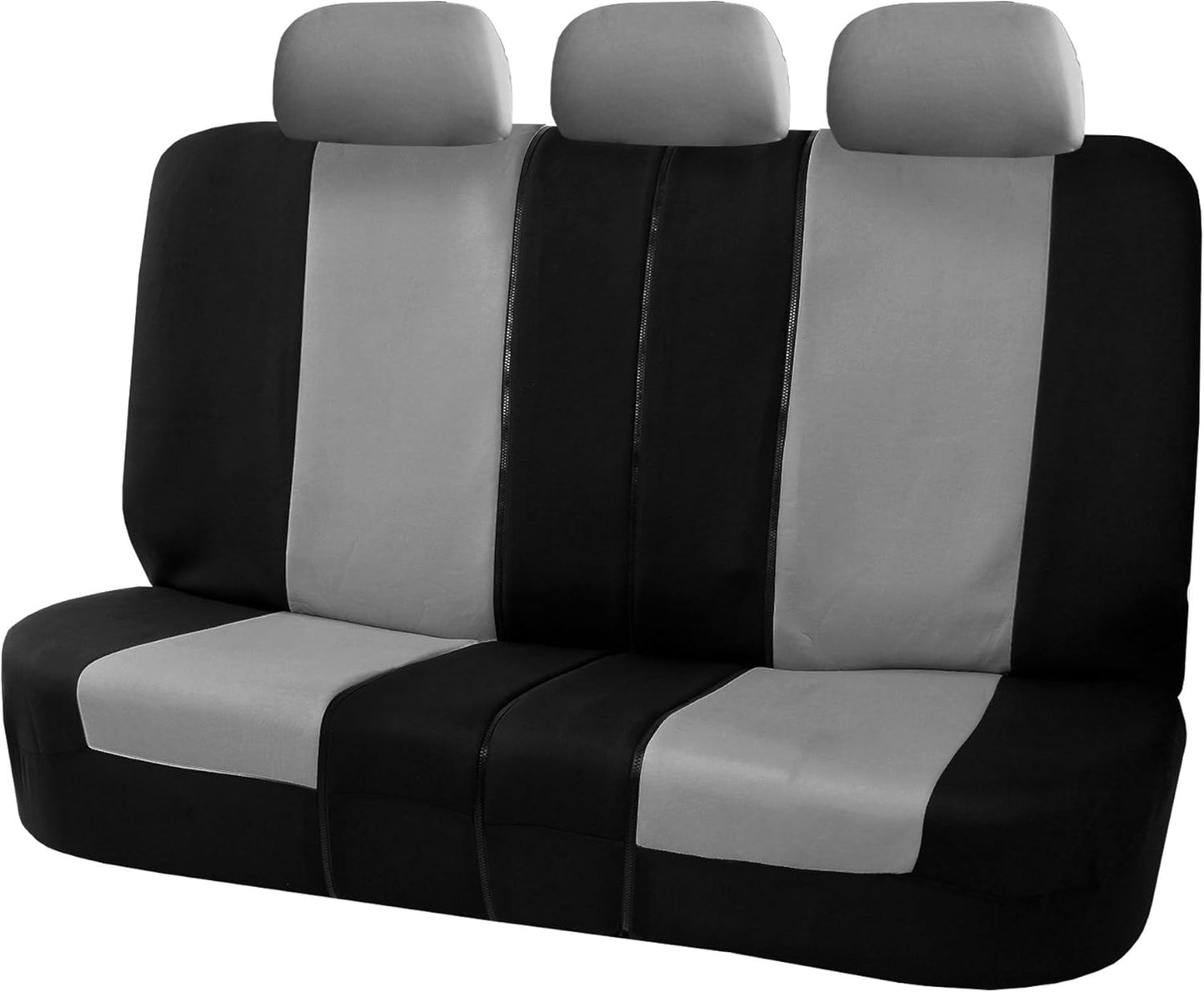 FH Group 40/60, 60/40, 50/50 Split Bench Cover w. 3 Headrests Beige & Black