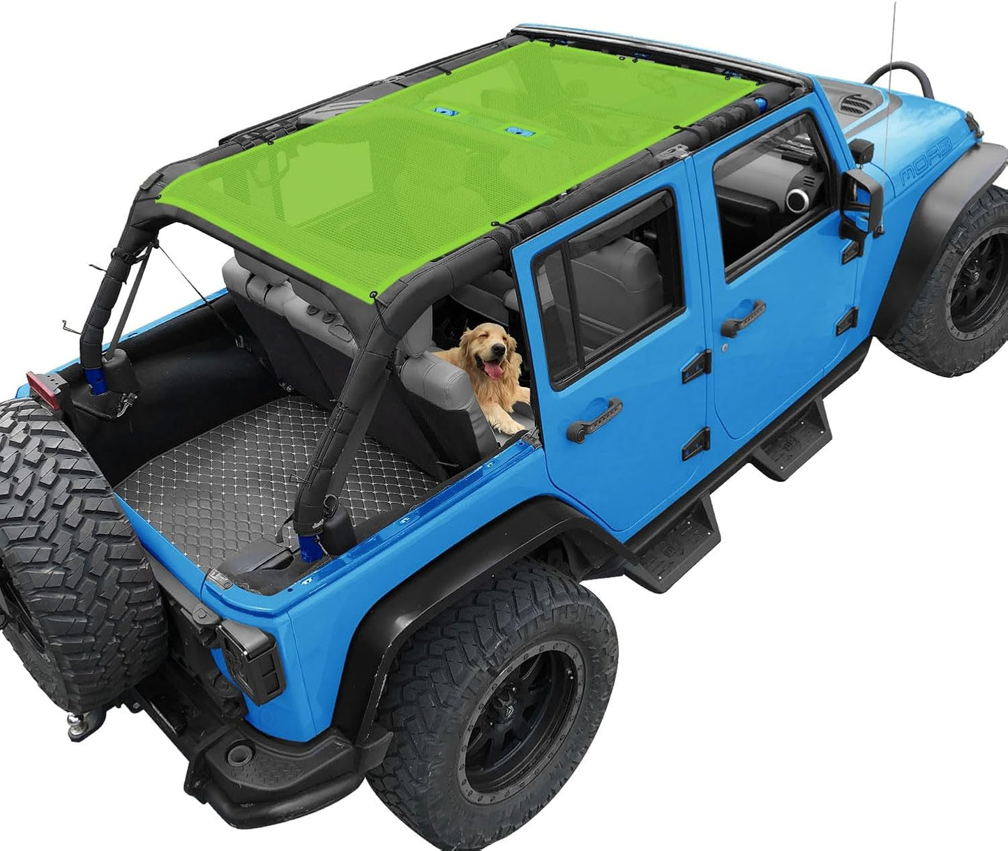 Coverspec JT Top Sun Shade Roof Compatible with Jeep Gladiator JT (2018-2023) 4 Door Jeep Sunshade Top Sunroof Bikini Cover- Blocks UV, Wind, Noise - Black Mesh for Full Length