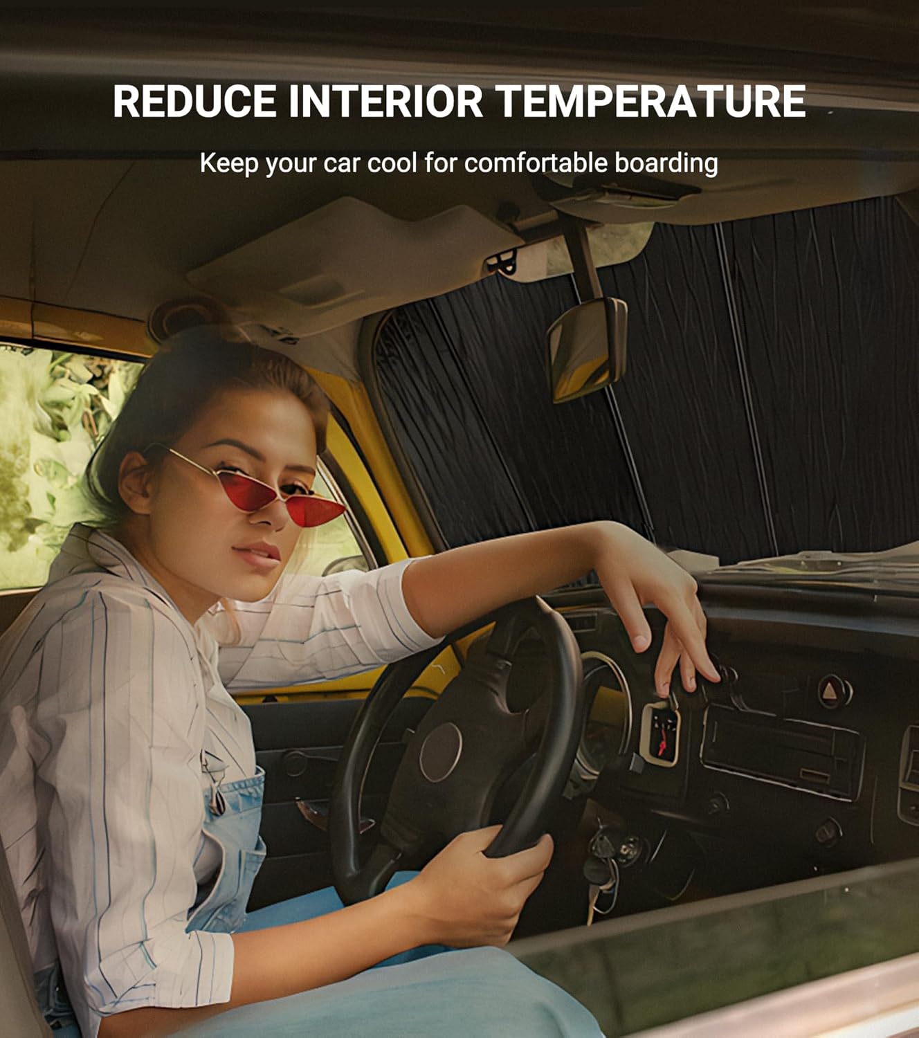 Pigenius Windshield Sun Shade for Dodge Ram 1500 2009-2018, Ram 1500 Classic 2019-2024 Window Sunshade - AstraGuard
