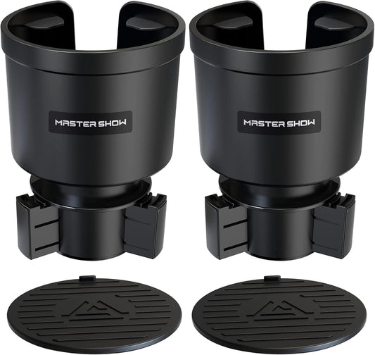 Upgraded Universal Car Cup Holder Expander for 3.4"-4" Bottles - Adjustable Base Fits Most Vehicles, SUVs & Trucks - Heavy Duty Adapter for Oversized Tumblers & Mugs