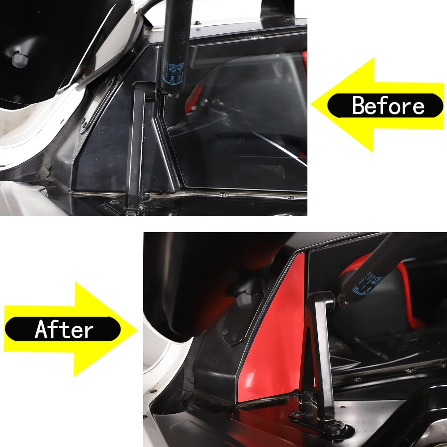 Engine Bay Front Wall Cover Trim Compatible with Corvette C8 Stingray 2020-2023 Aluminum Alloy Red 2PCS Engine compartment Interior Decoration Accessories