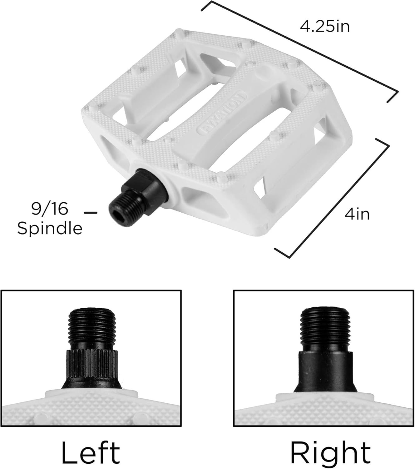 Fyxation Gates Pedal Strap Kit with White Pedal and Black Straps