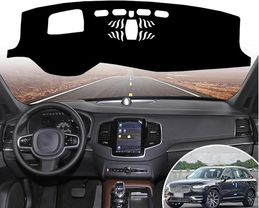 LEFEDA Suede Leather Car Interior Dashmat Dashboard Cover Pad Dash Mat Carpet,for Volvo XC90 2015-2023 Accessories
